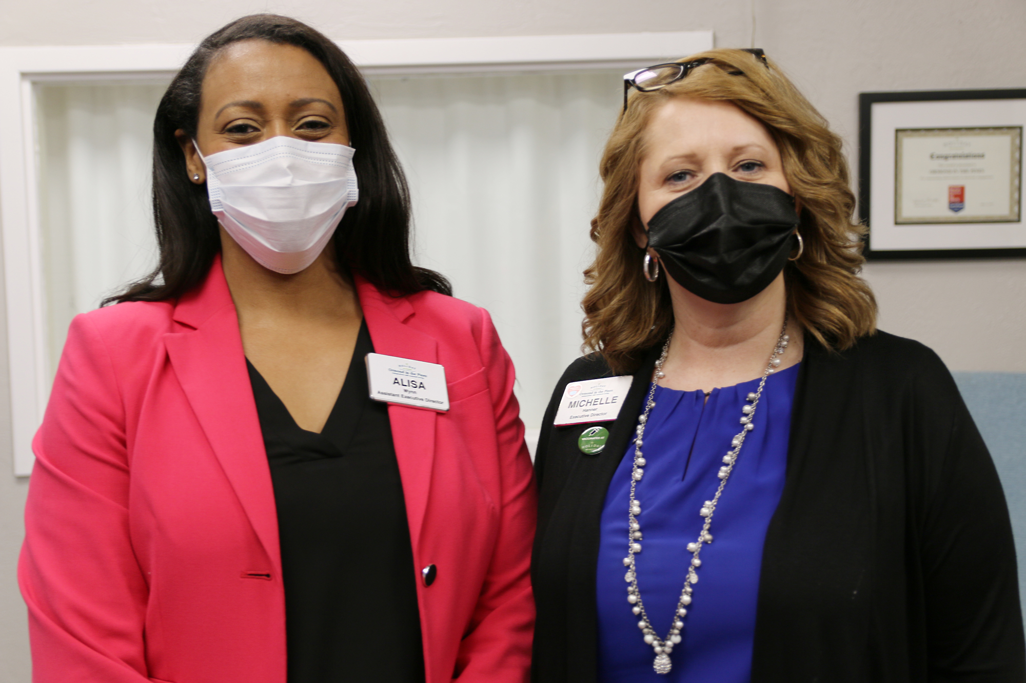 Alisa Wynn, assistant executive director, and Michelle Hanner, executive director, expressed the importance of getting vaccinated to protect others. Photo by Jarleene Almena