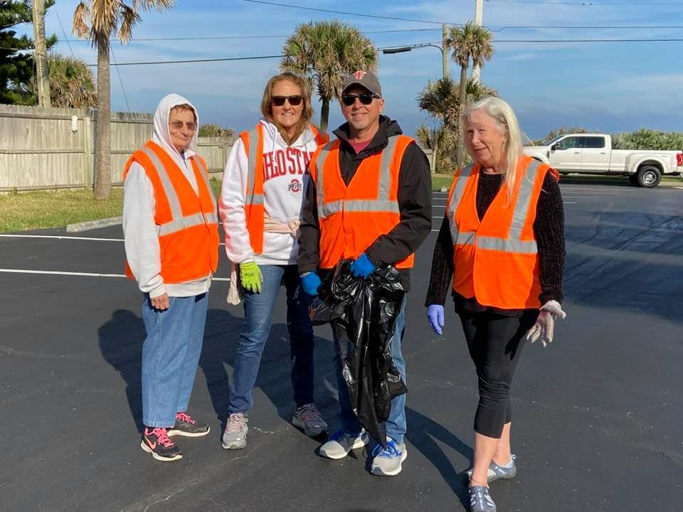 Lions Club President Mary Yochum, Shirley and Jeff Graham and Maureen Hamilton are ready for Adopt-a-Highway and Adopt-a-Beach. Courtesy photo