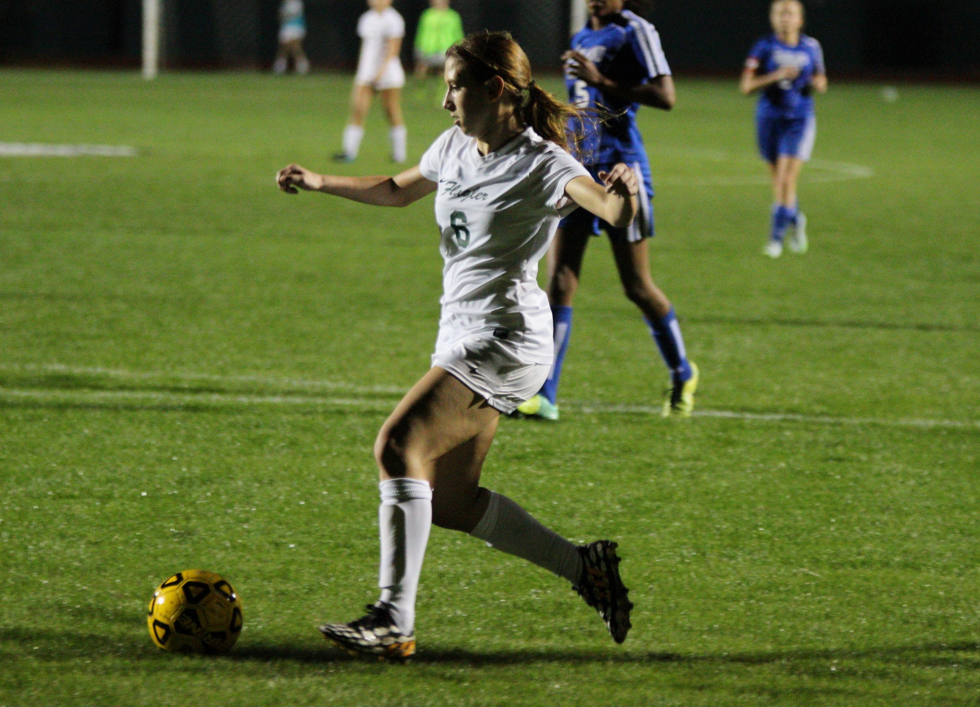 Julia Lombardo scores the first goal of the night for the Bulldogs. Photos by Jeff Dawsey