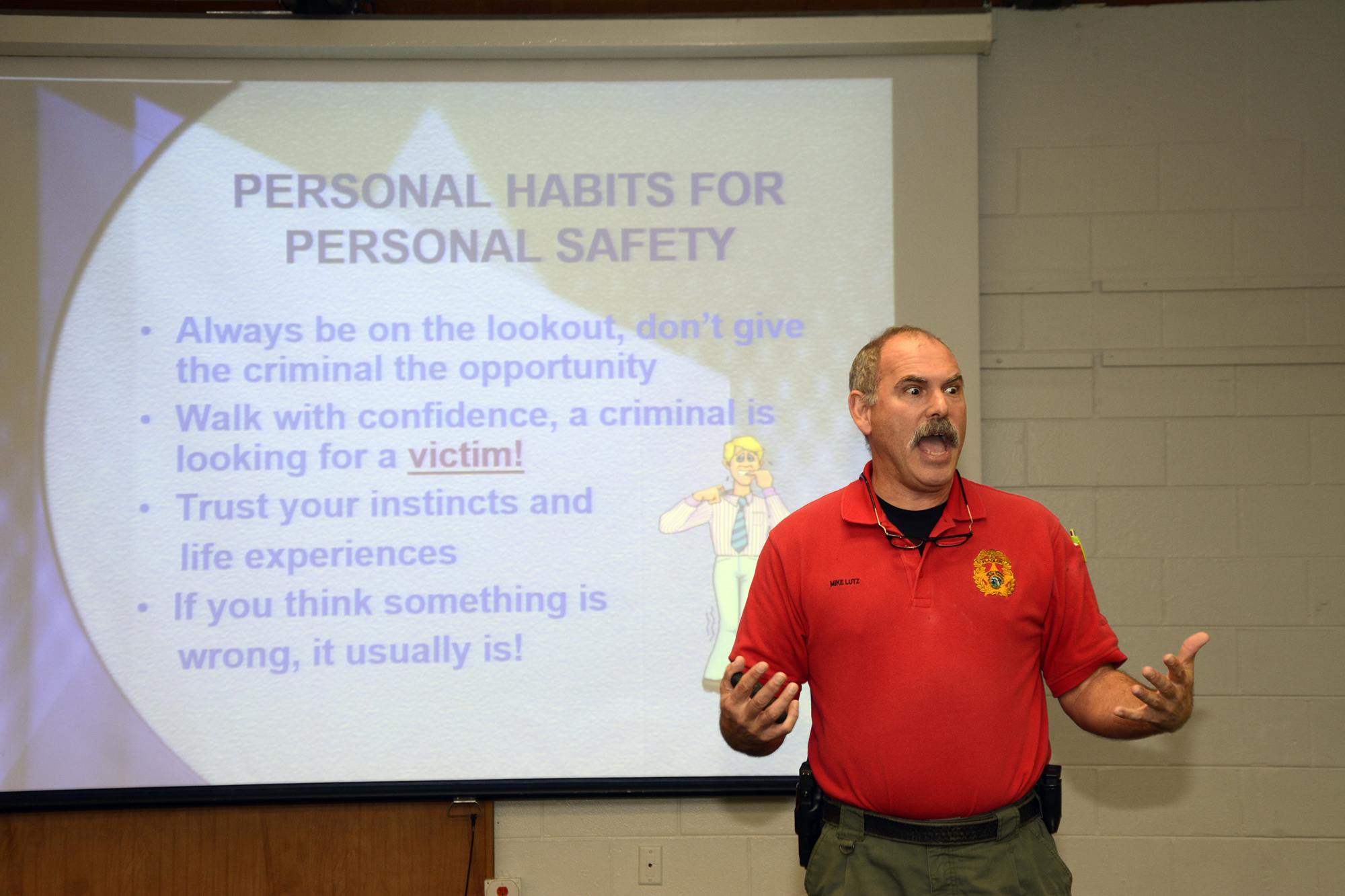 Sargent Mike Lutz, of the Flagler County Sheriff's Office, is teaching the three week long course.