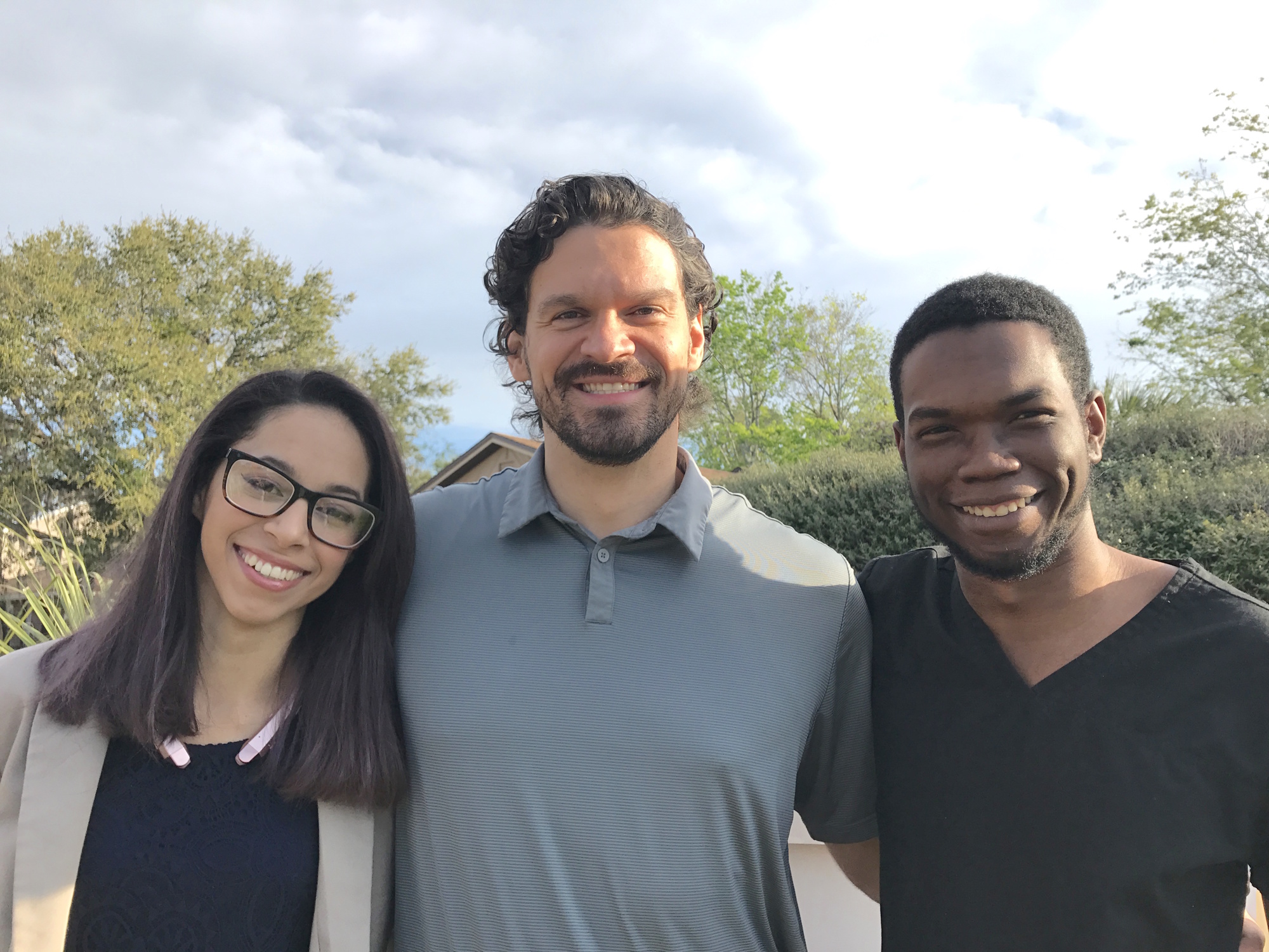 Coastal Integrative Healthcare Office Manager Lissette Castillo, Dr. Bryan Call and Physical Therapy Assistant Kevin Finn