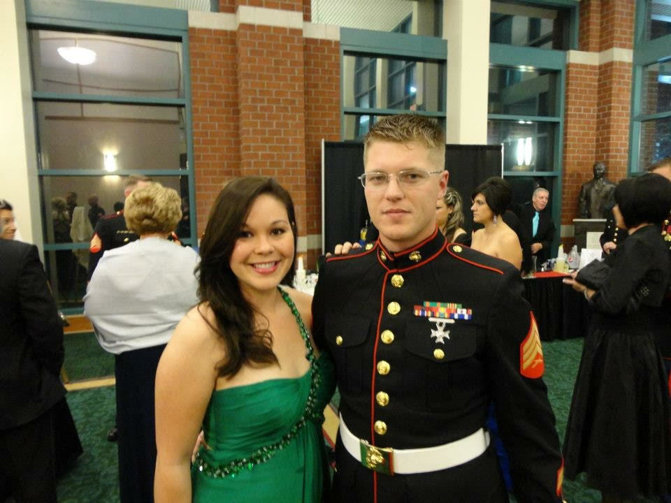 Angela Young with her husband, Sgt. Trevor Young.