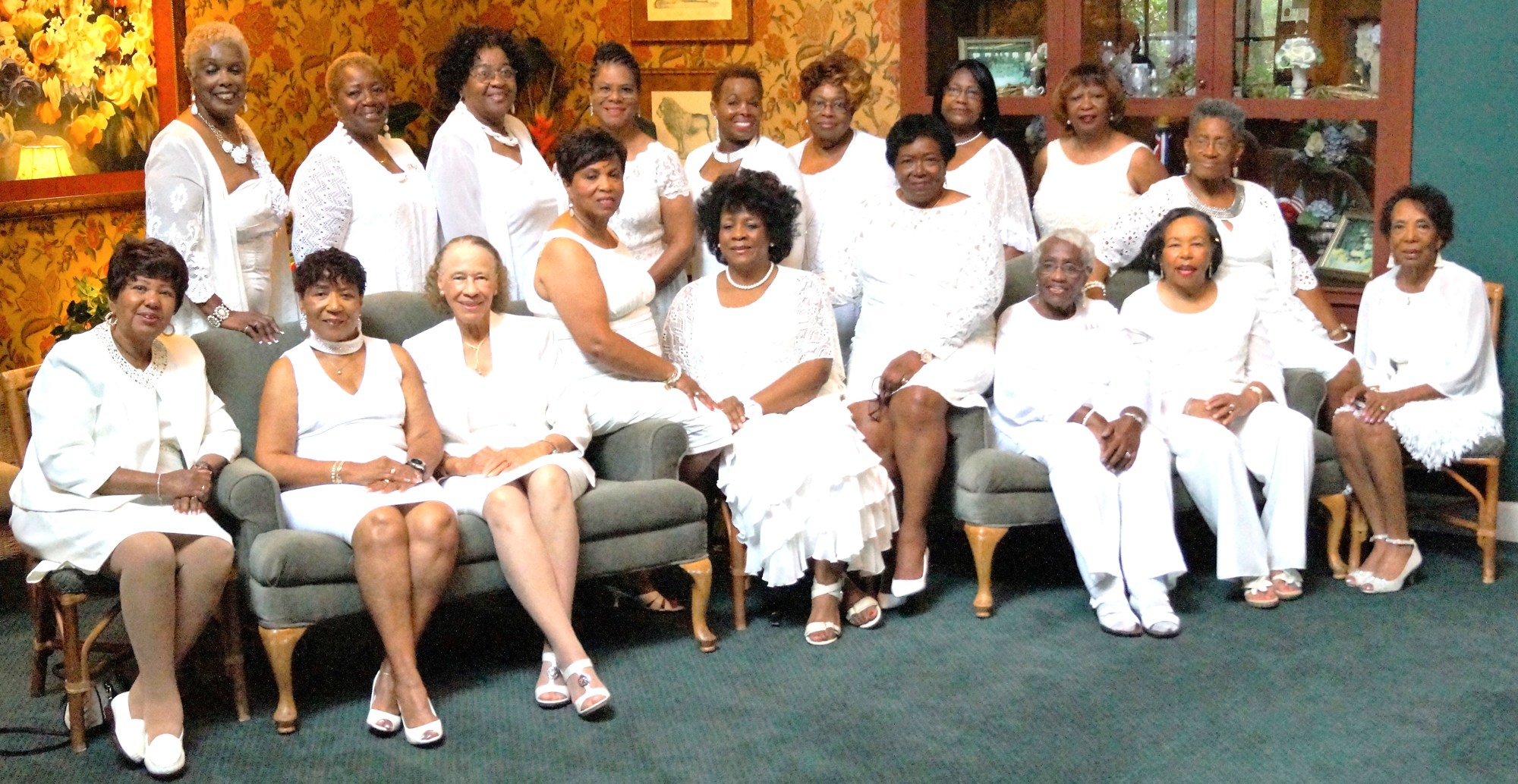 Members of the Chi Delta Omega Chapter of Alpha Kappa Alpha Sorority, Inc. celebrated its 15th anniversary with a white party. Photo courtesy of Myra Middleton-Valentine