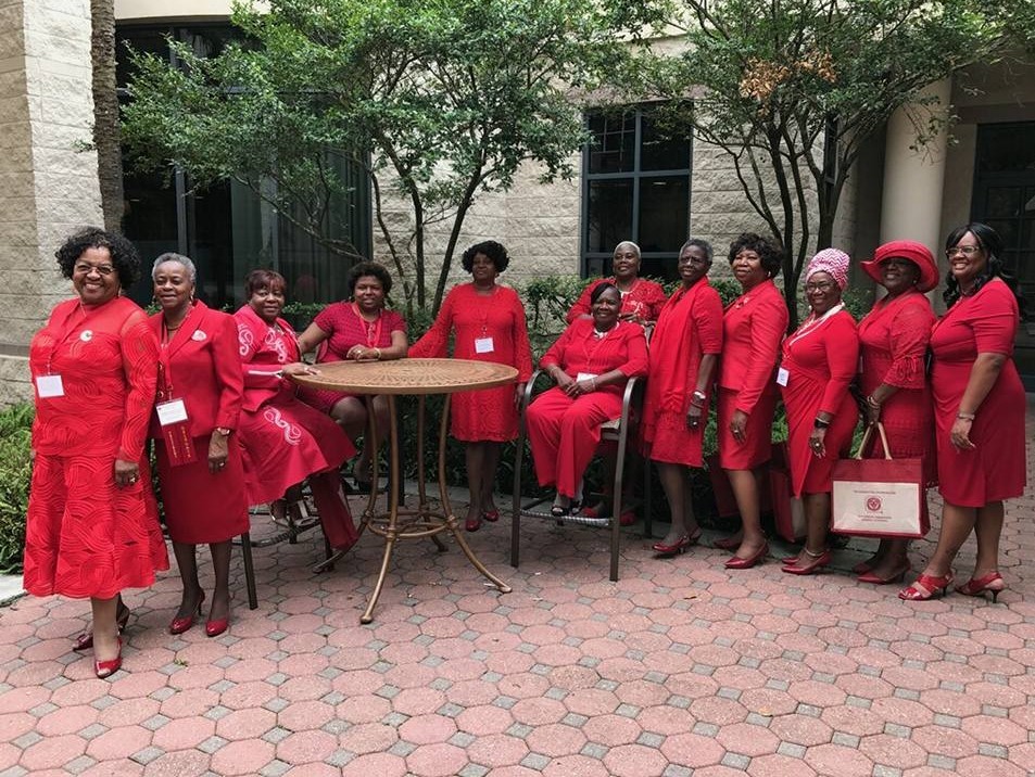 Three Palm Coast residents are among this group of Charmettes: (third from right) Evelyn Vasquez, Harriet Holiday (fourth from right) and Monica Oliver (fourth from left). Photo courtesy of Charmette Deborah Pelham