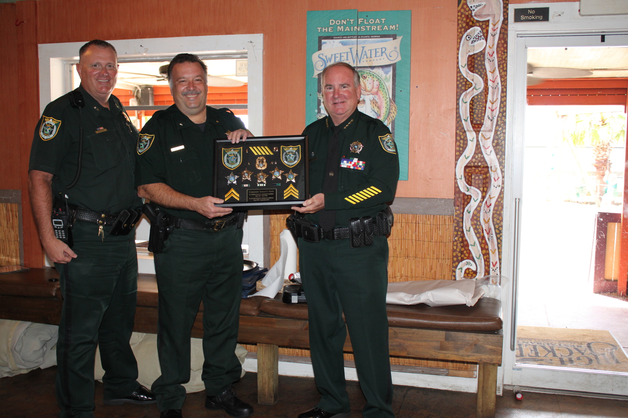 Chief Steve Cole, Commander Ferris and Sheriff Staly. Photo courtesy of FCSO