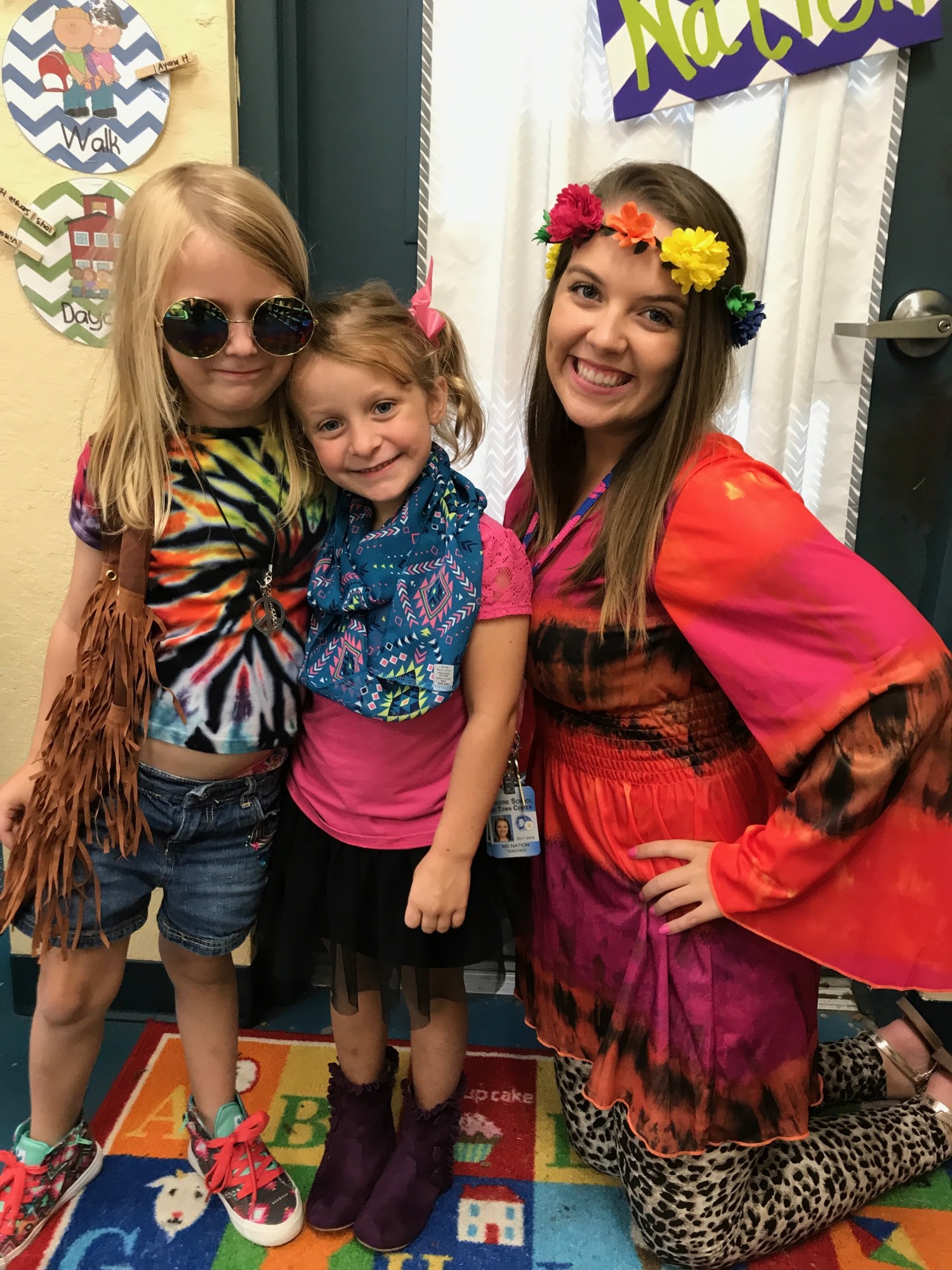 Kindergarten teacher Savannah Nation (right) with Jamie Morris and Olivia Hansen. Photo courtesy of Imagine School at Town Center