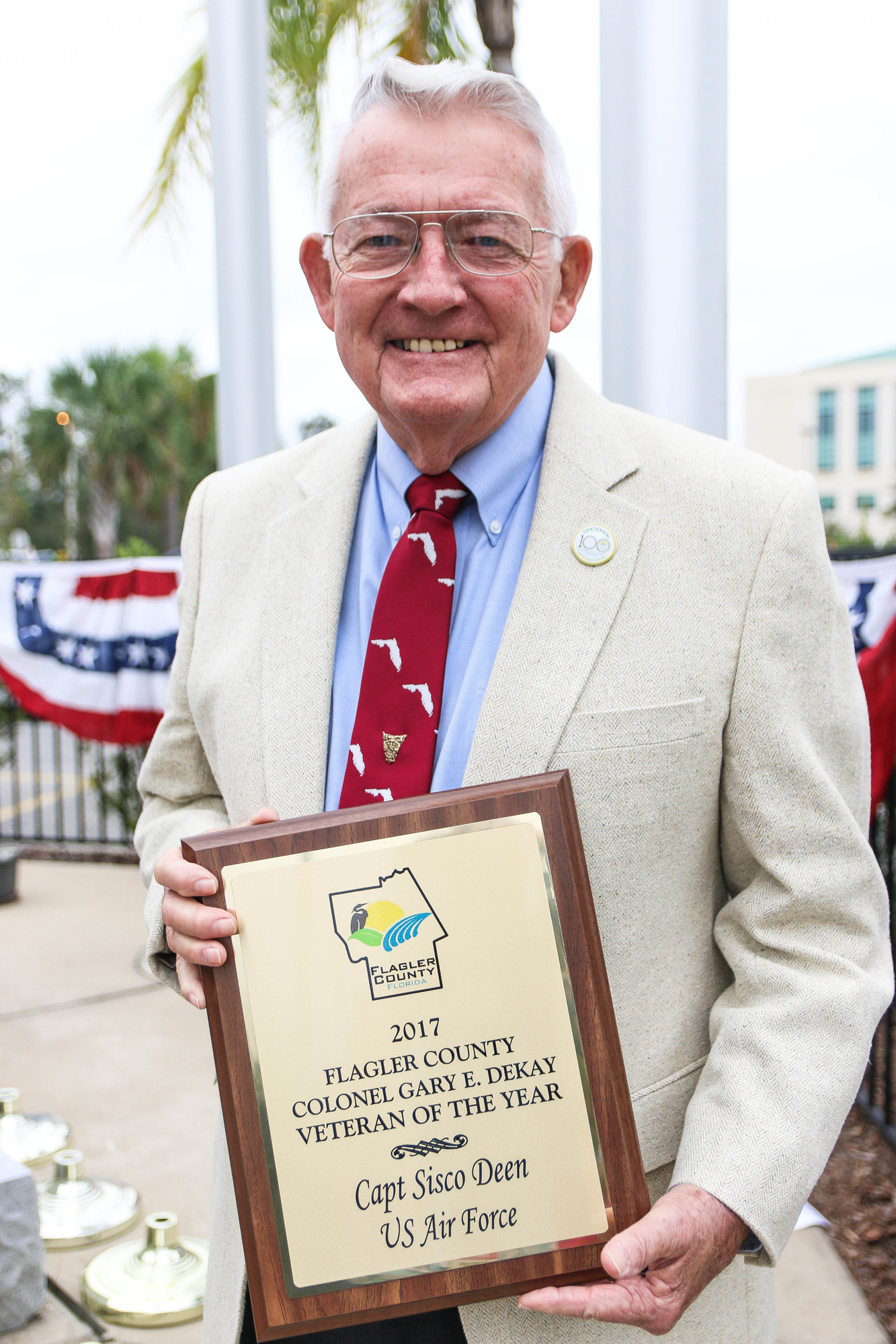 “This is indeed an honor,” Sisco Deen said after being awarded the 2017 Flagler County Colonel Gary E. DeKay Veteran of the Year award.