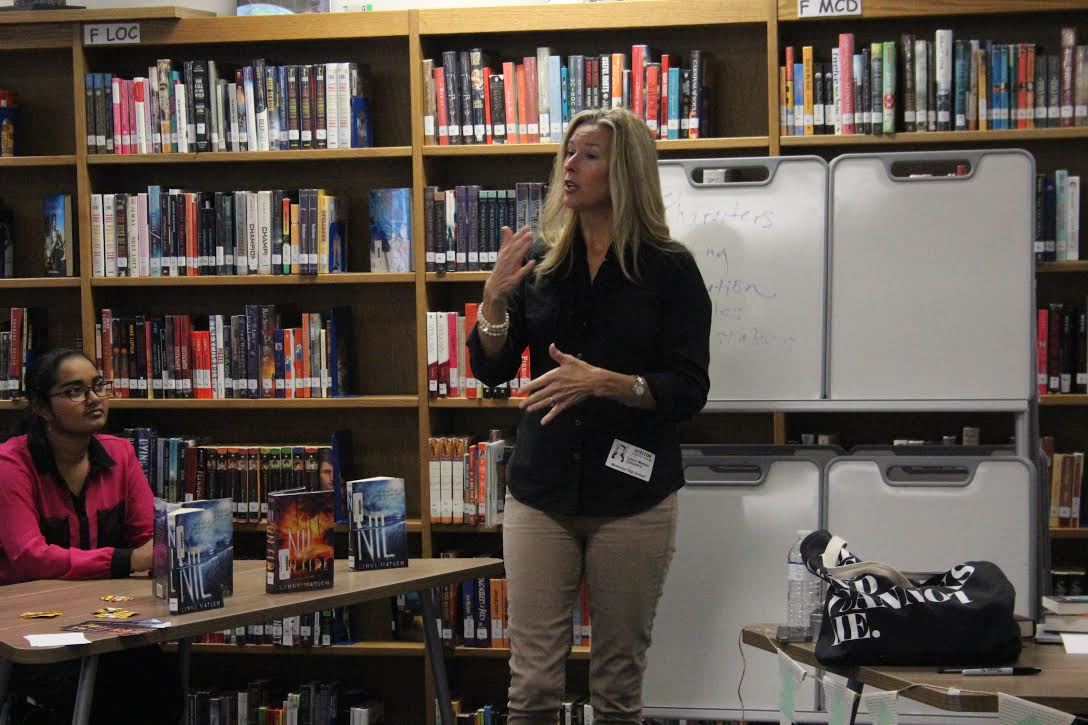 Acclaimed author Lynne Matson met with the Matanzas High School Creative Writing Club and Book Club for a writing workshop on Friday, Dec. 8. Photo courtesy of Lauren McElveen