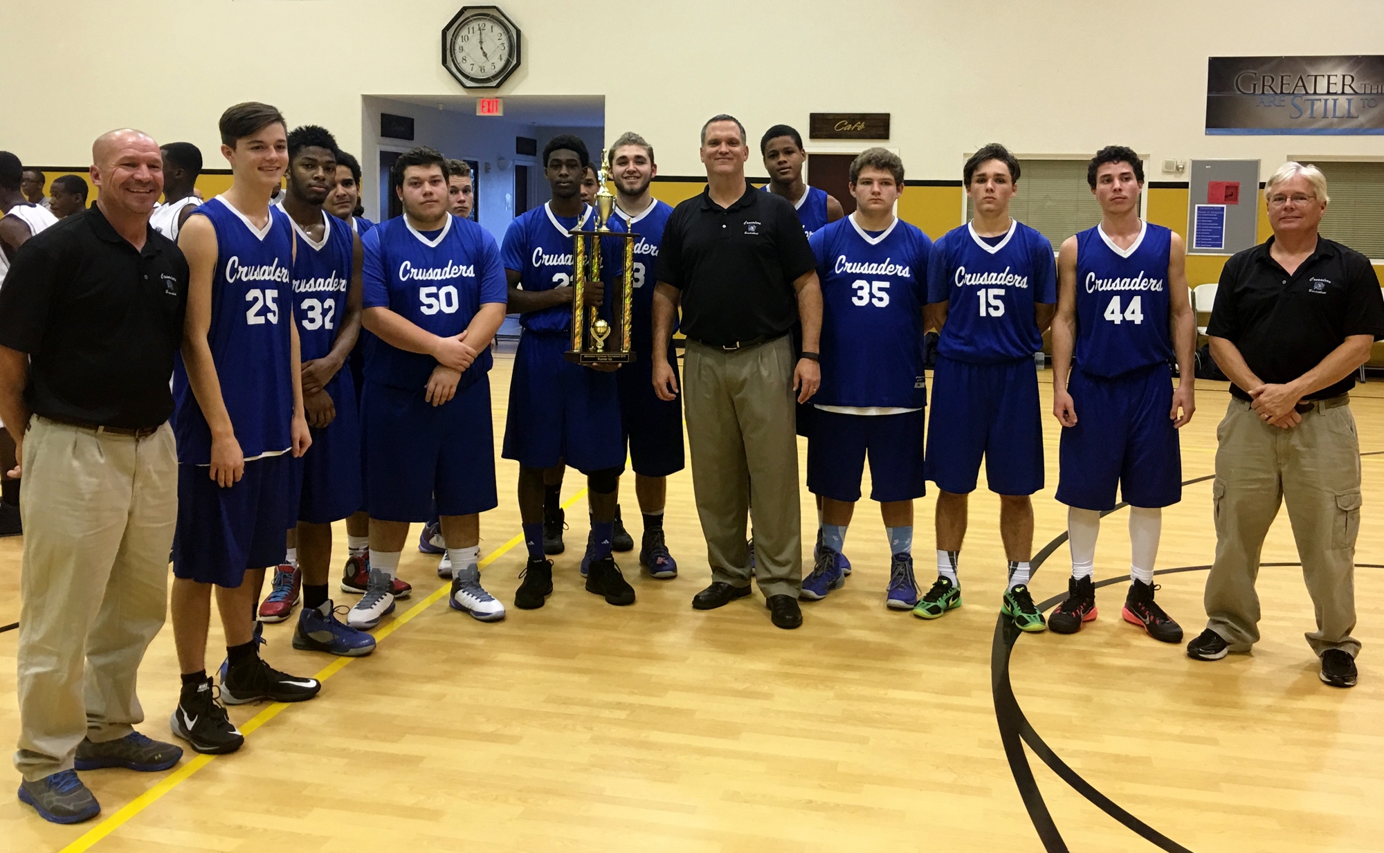 The Crusaders won the runner-up trophy at the Adventure Christian Christmas Tournament.