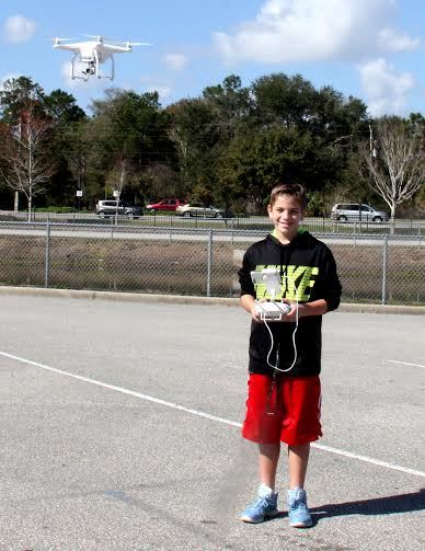 Matthew Weick demonstrates his drone flying skills at the Flagship Showcase on Saturday. Photo by Jacque Estes