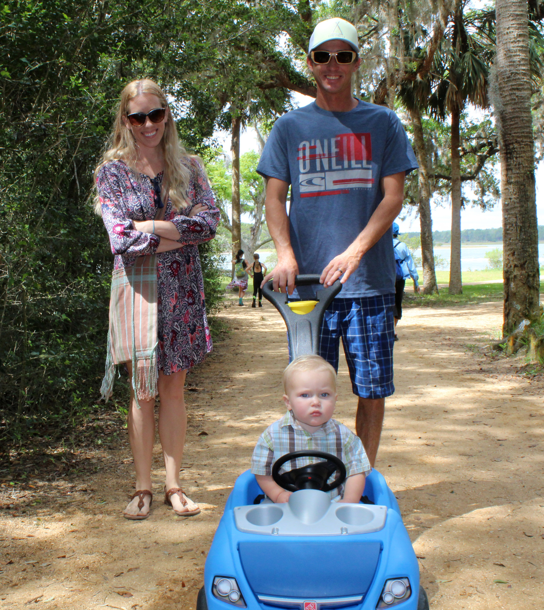 Jenni and Kris Smith, of St. Augustine,  enjoy the day with their son, Merrick. Photo by Jacque Estes