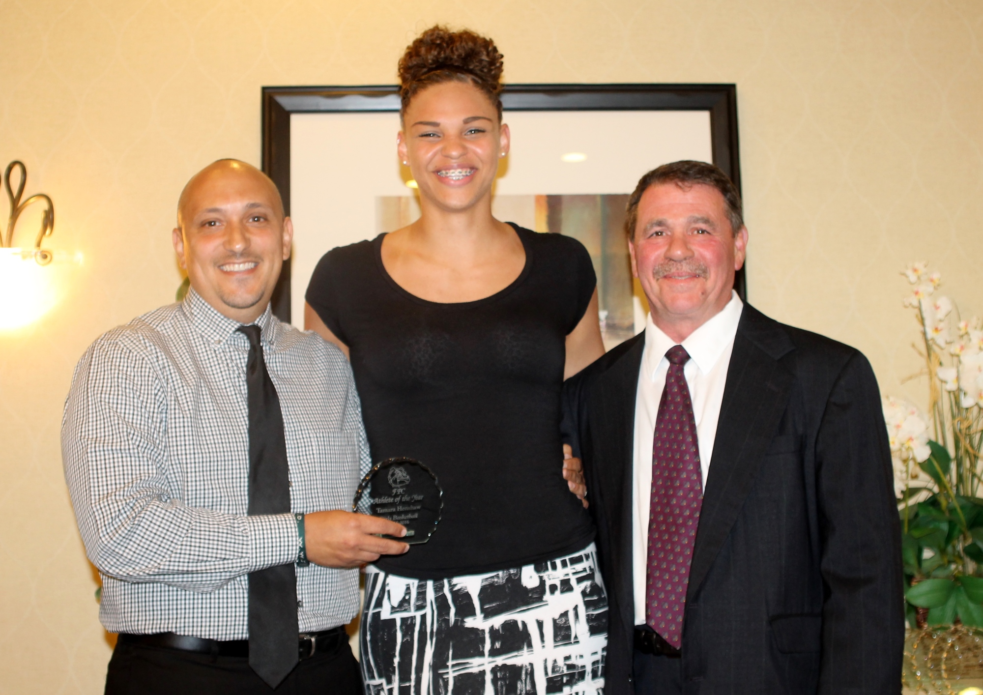 Tamara Henshaw, pictured with coach Javier Bevacqua and DeAugustino