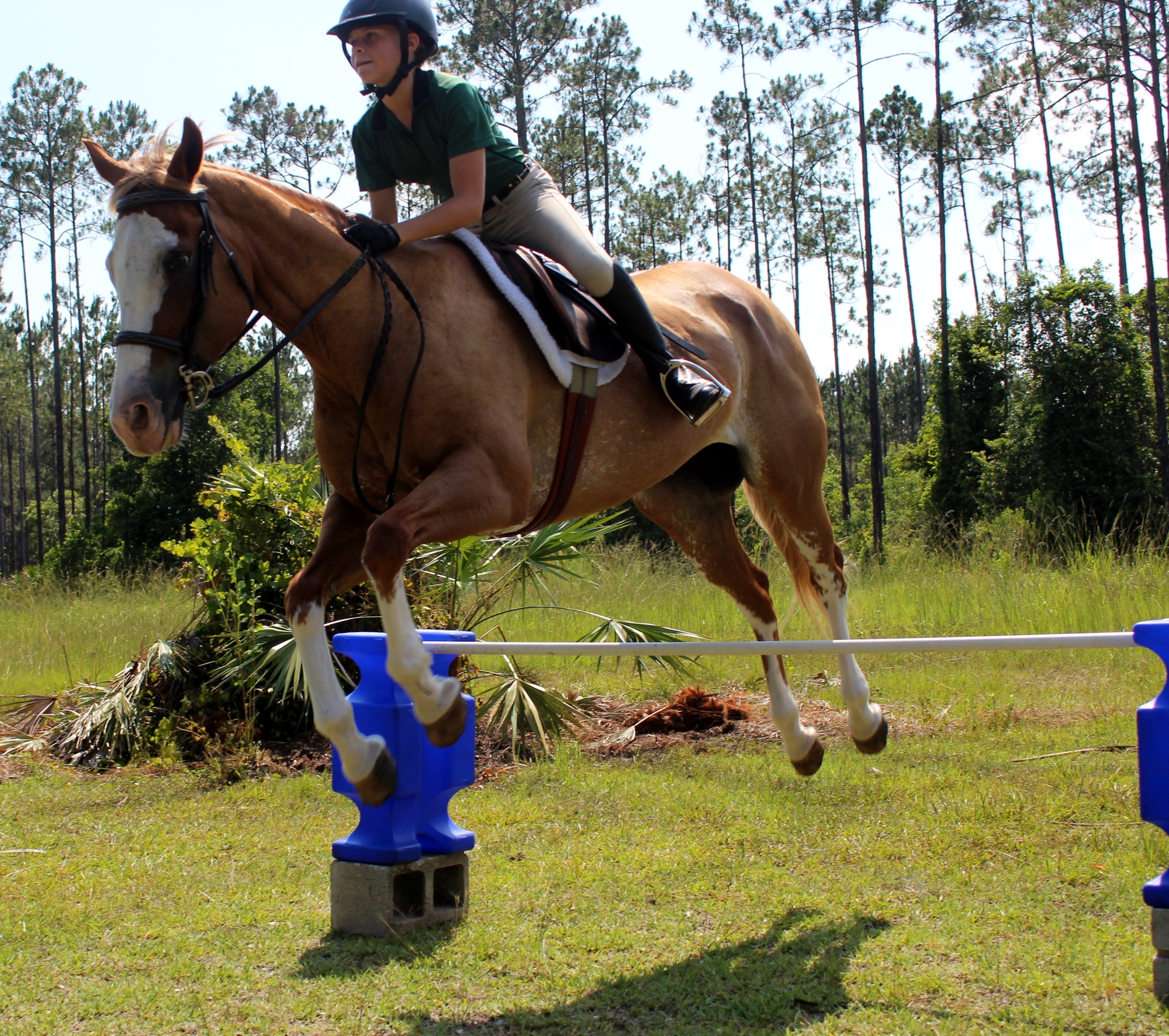 Trinity Calugar practices her jumps with Keelee before competition. Photos by Jeff Dawsey