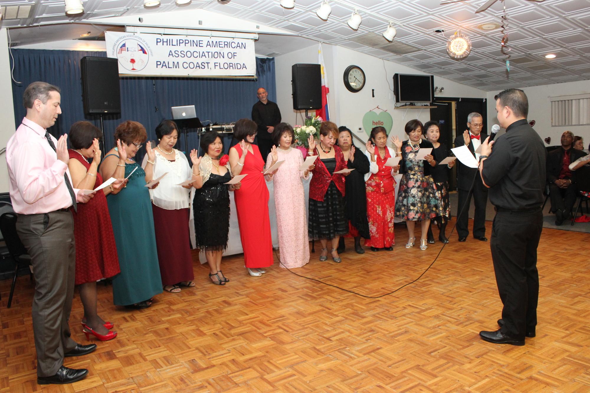 Philippine American Association of Palm Coast's new administrations officers and board members get inducted. Photo courtesy of William Zuza