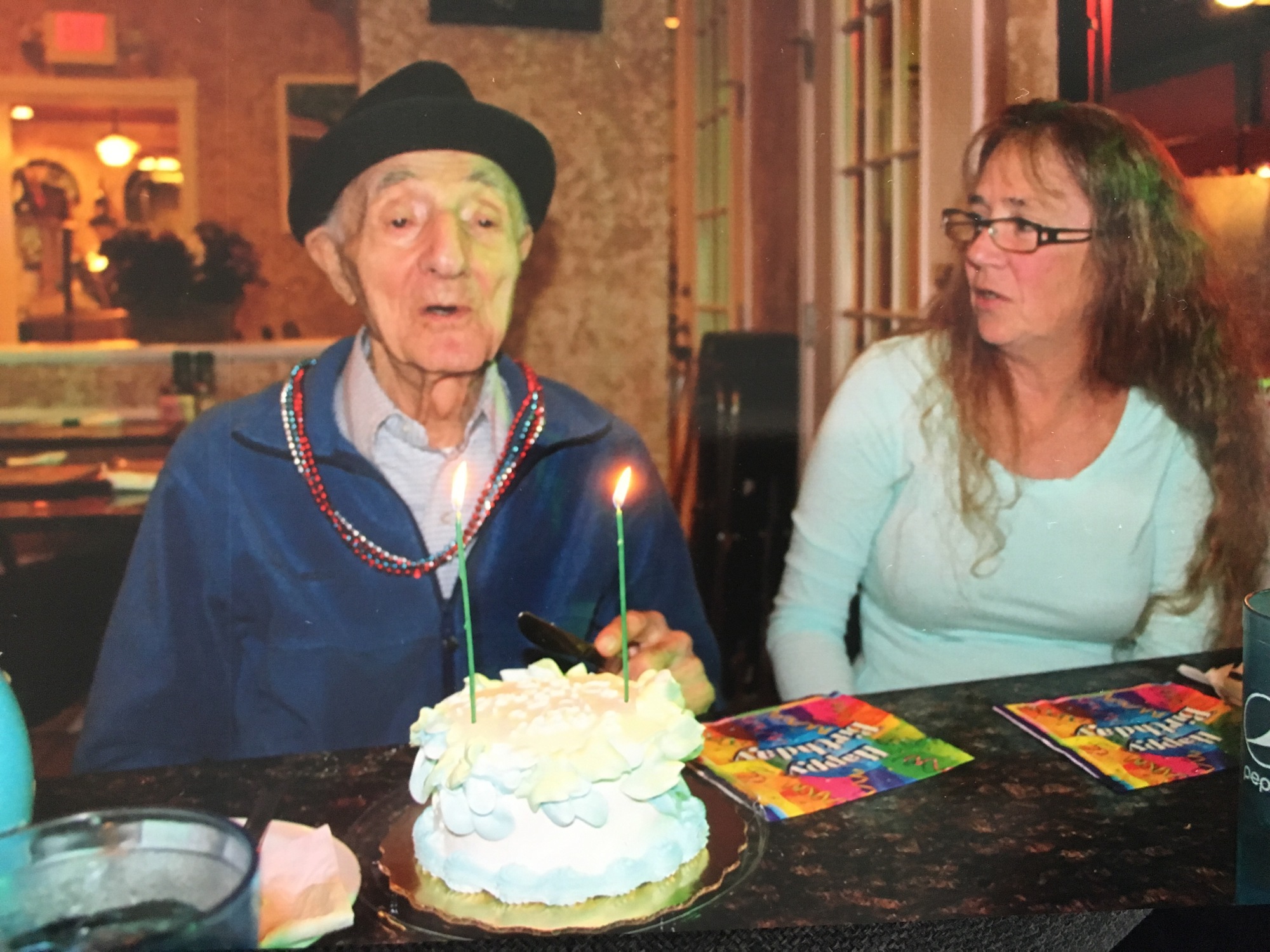 Edmund Di Bianco celebrated his 102nd birthday at Mezzaluna Pizzeria in European Village on Feb. 1. Courtesy photo
