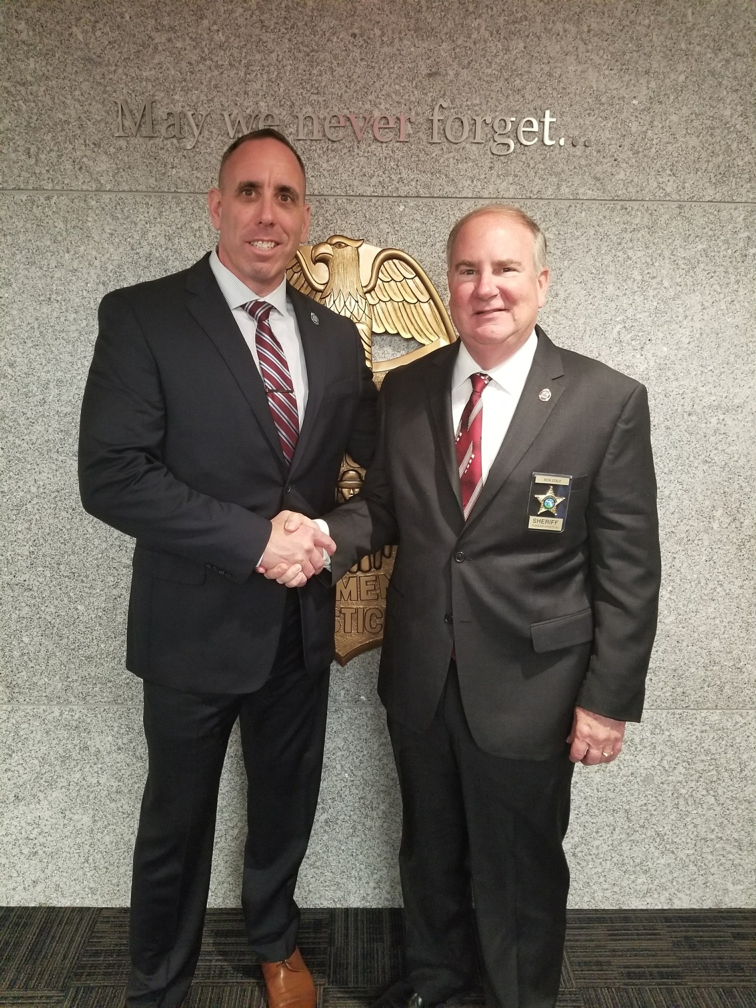 Community Policing Division Chief Paul Bovino stands with Sheriff Rick Staly. Photo courtesy of Brittany Kershaw