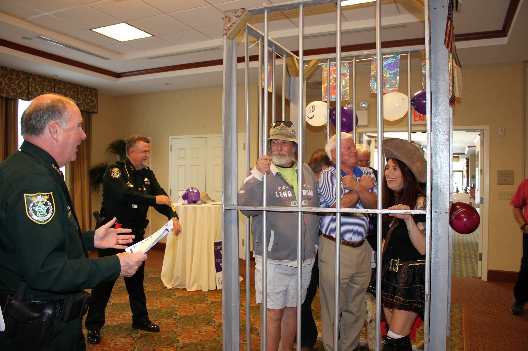 During the second-annual Jail ‘n’ Bail, Flagler County Sheriff Rick Staly “arrested” several community leaders on Saturday, March 23 — all for a good cause. Photo courtesy of Brittany Kershaw