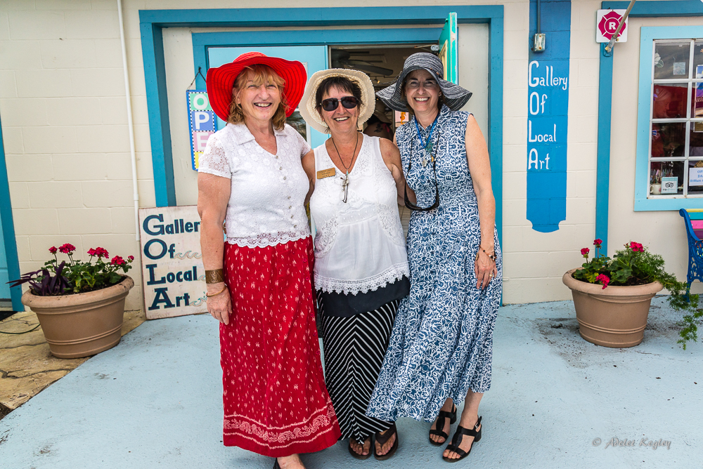 Marge Barnhill, Cheryl Zeeb and Audrey Scherr at the GOLA tea party. Photo courtesy of Debra Cerbone-Steiner