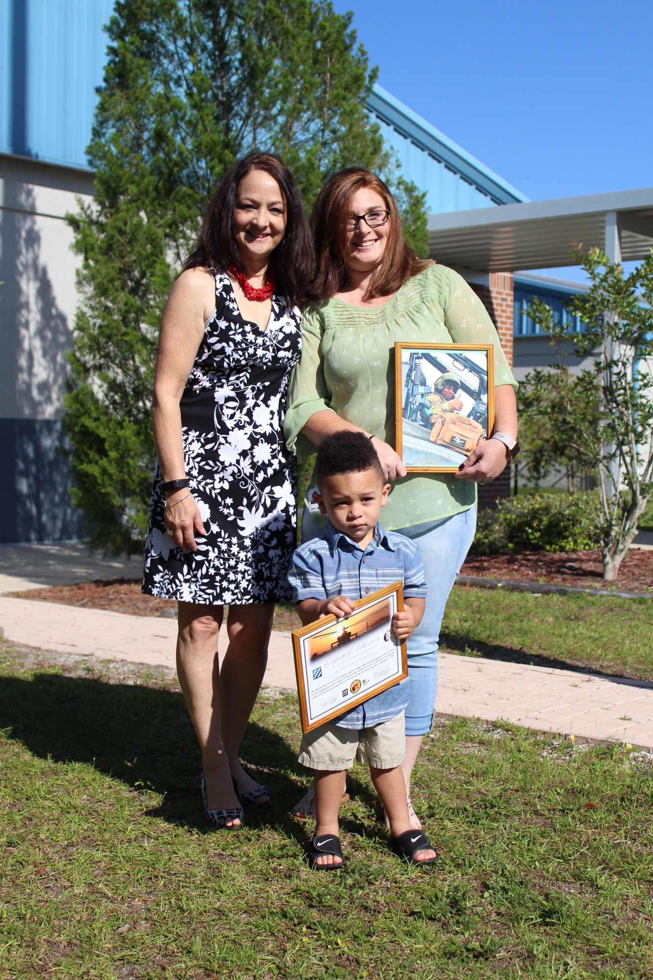 Belle Terre Elementary teacher Donna Giglio stands with her niece Michelle Prevot and Prevot's son Brantley. Courtesy photo