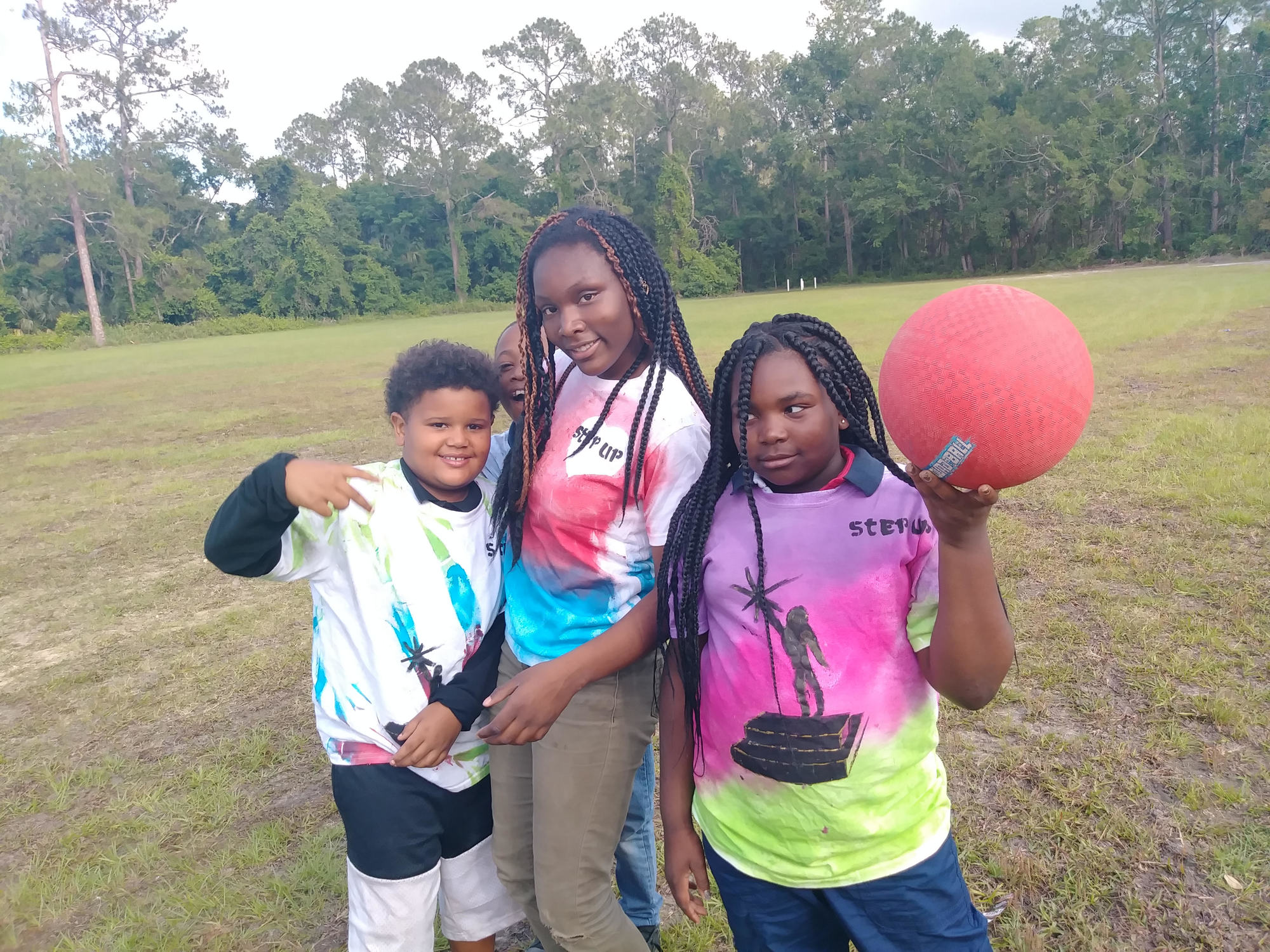 Tristan Harris, Asante Surrency, Shacoya Rozier and Tiffany Lorick at the Step Up Youth Group kickball game on May 2. Photo courtesy of Adrianna Watson