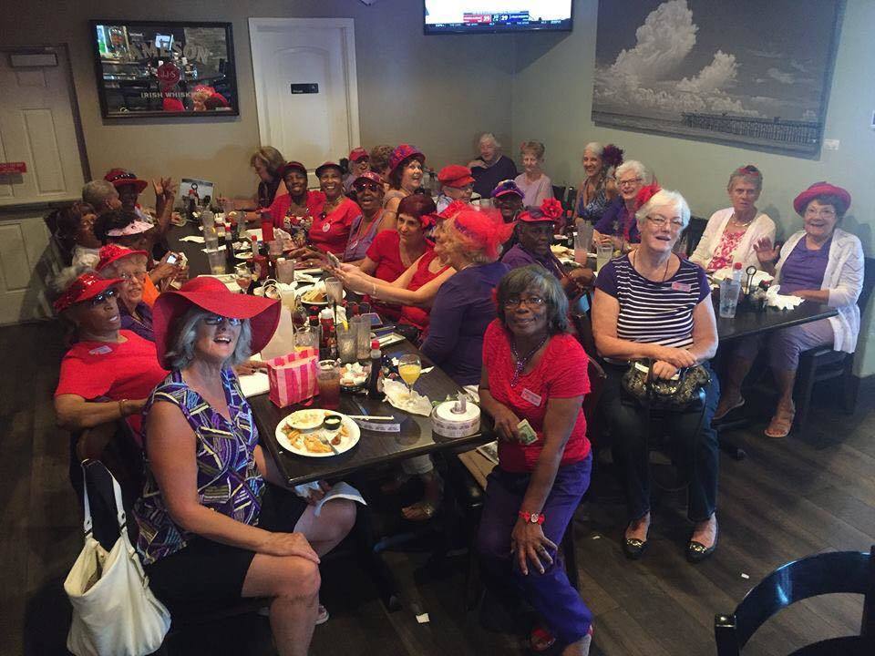The Red Hats Purple Passion Chapter held a meeting July 18 at Oceanside Bar and Grill. The next luncheon will be Aug. 18 at Ruby Tuesday, 60 Garden Street S. in Palm Coast. Courtesy photo