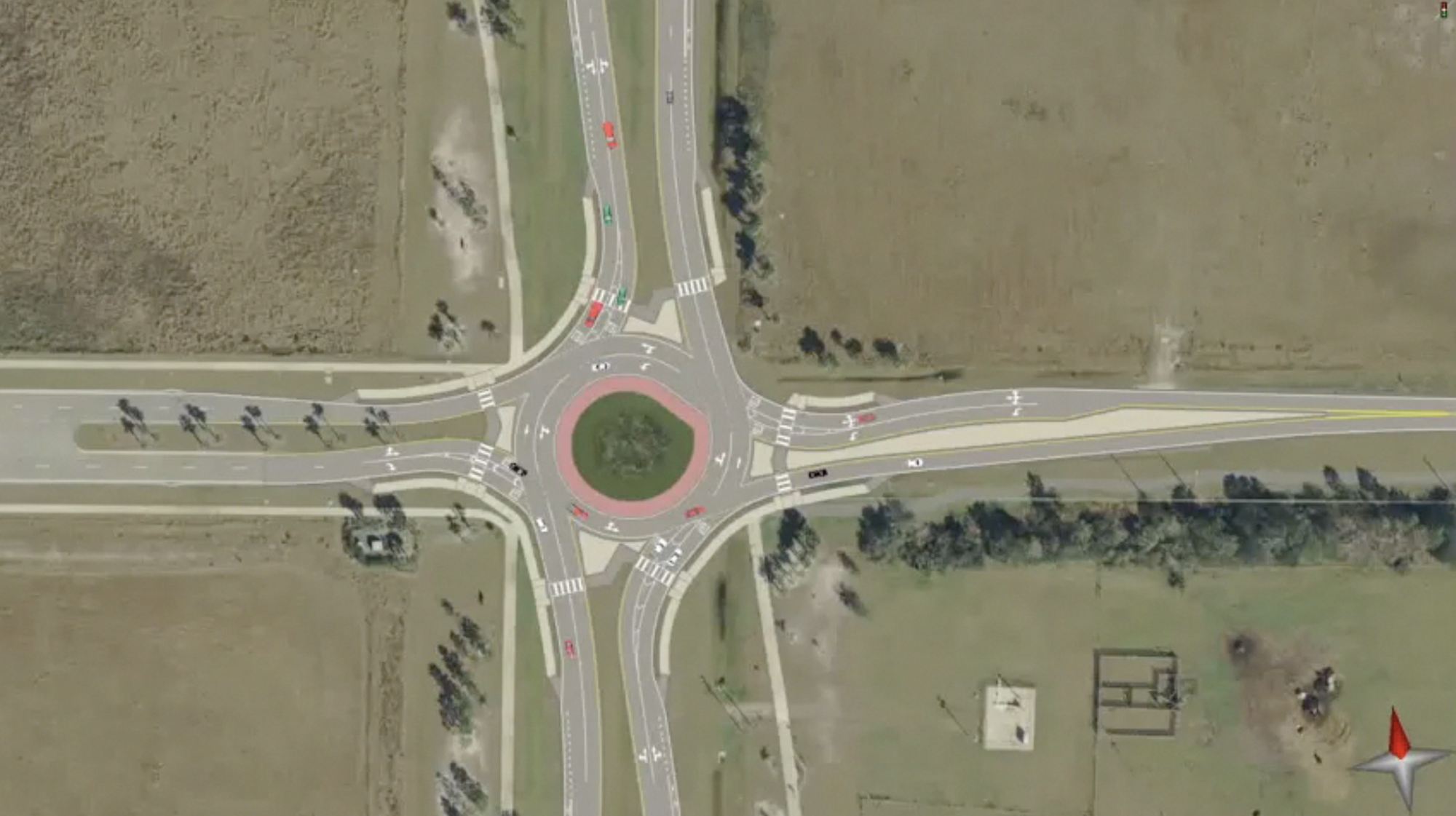 A rendering of the proposed roundabout, shown in an FDOT presentation. (Image courtesy of the FDOT)