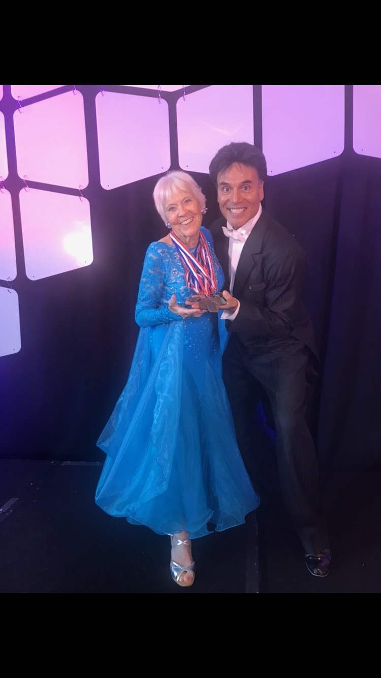 Palm Coast resident Hildegard Benedick and Classic Ballroom Dancing owner Felix Solis at the U.S. Ballroom Championships in Orlando. Courtesy photo