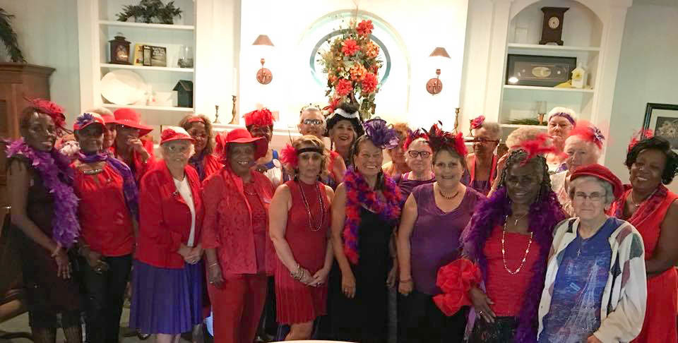 The Palm Coast chapter of the Red Hat Society, the Purple Passions, celebrated 15 years as an organization, at Halifax Golf Club on Saturday, Sept. 15. Photo courtesy of Jean Sanderson