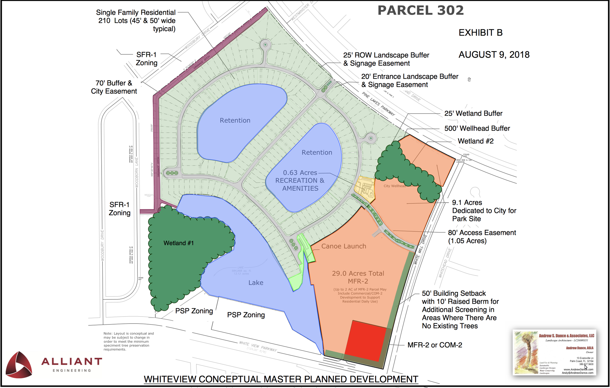 This site off Pine Lakes Parkway could contain 210 homes. (Image courtesy of the city of Palm Coast)