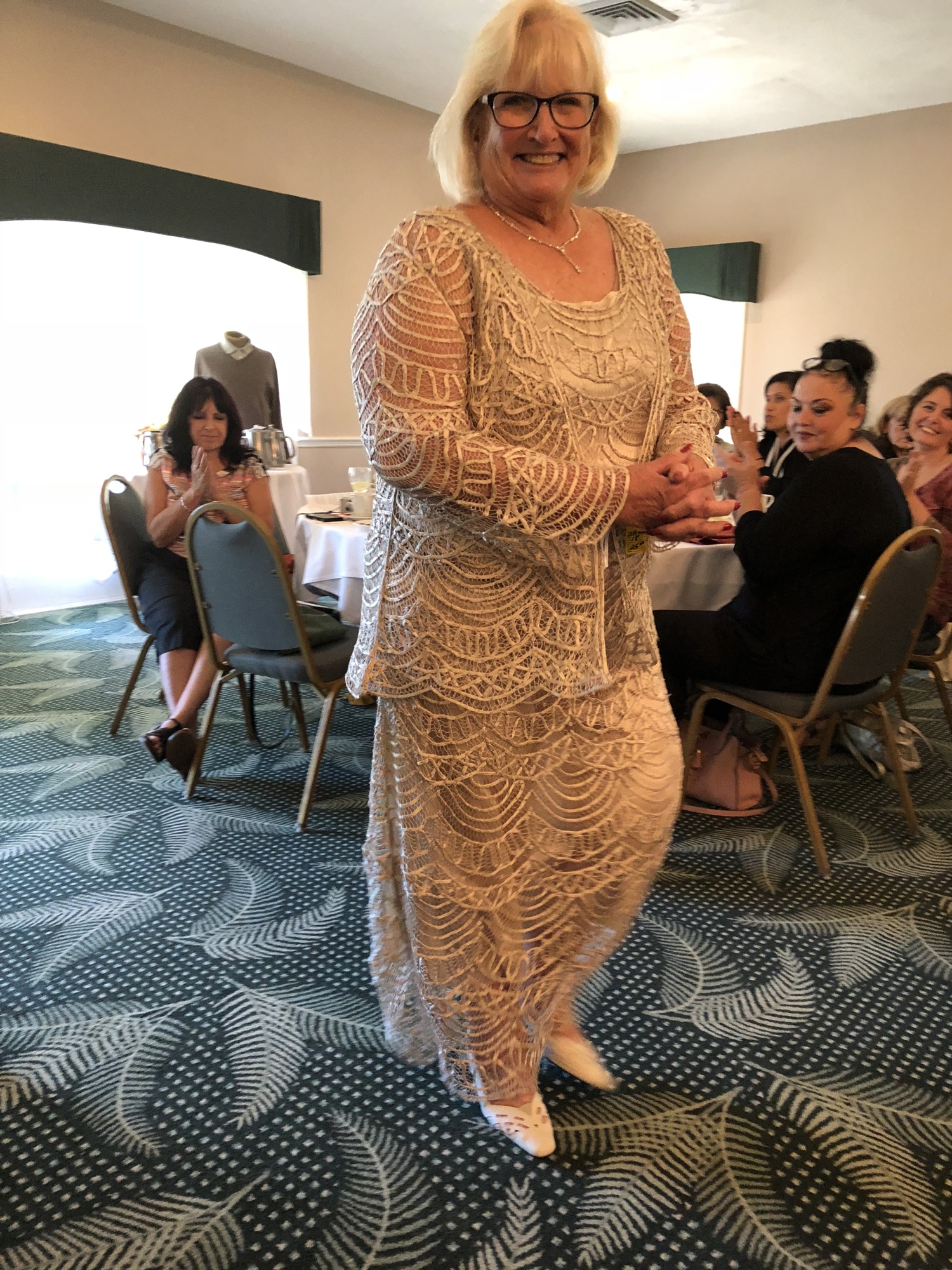 Nearly New Thrift store volunteer Jacque Mulvihill, who is also the wife of the Society of St Vincent de Paul's Vice President Patrick Mulvihill, at the fashion show and luncheon. Photo courtesy of  Evonne Ligeiro