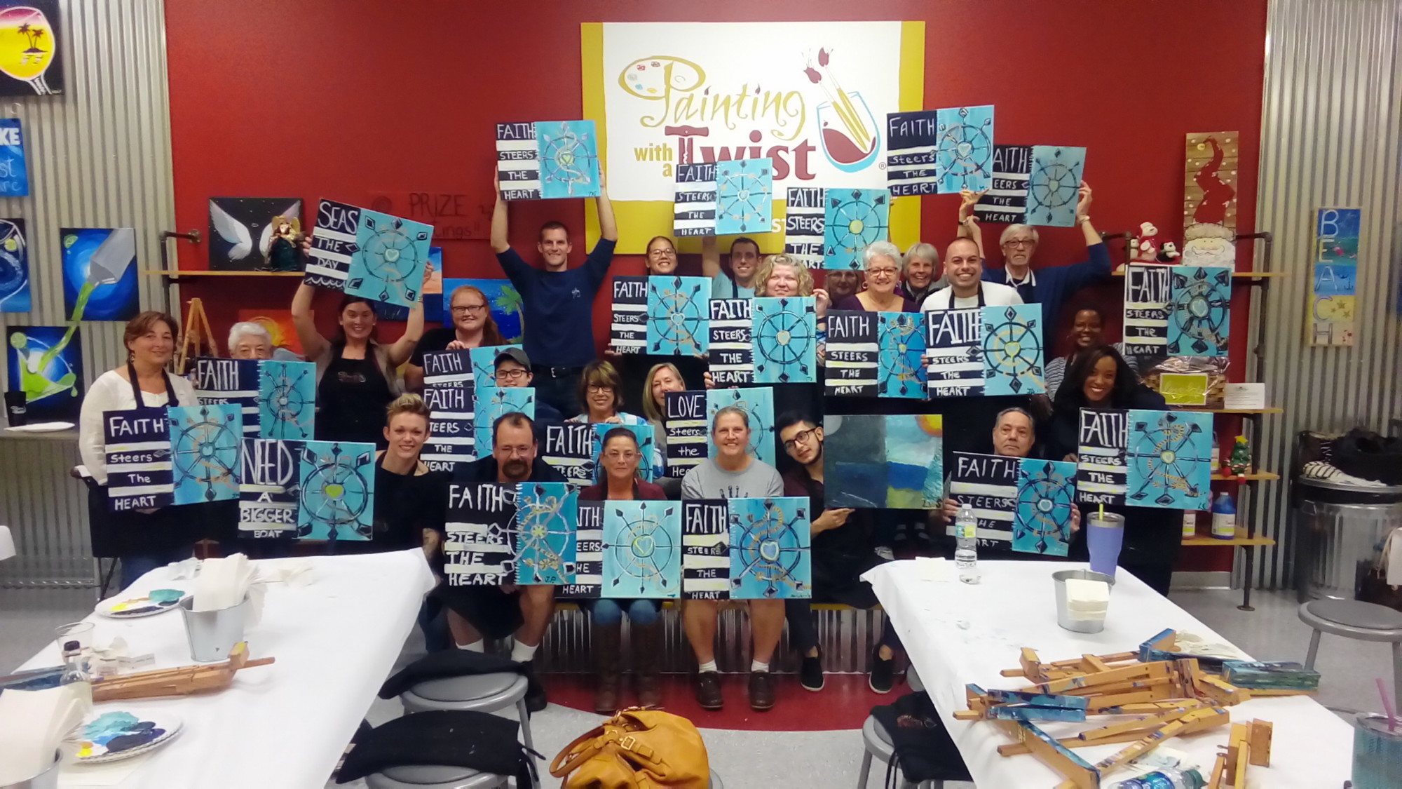 Painting with a twist raised $500 for Grace Community Food Pantry during 