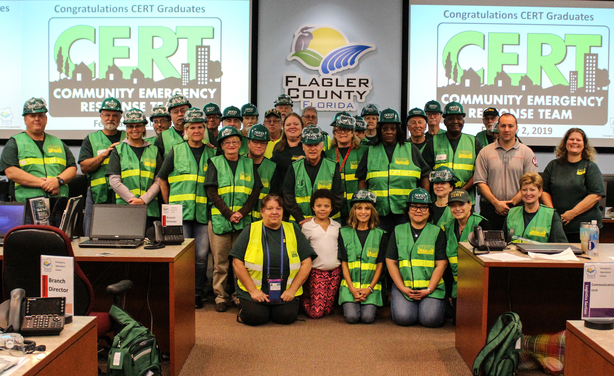 Two dozen residents graduated from Community Emergency Response Team training. Photo courtesy of Flagler County government