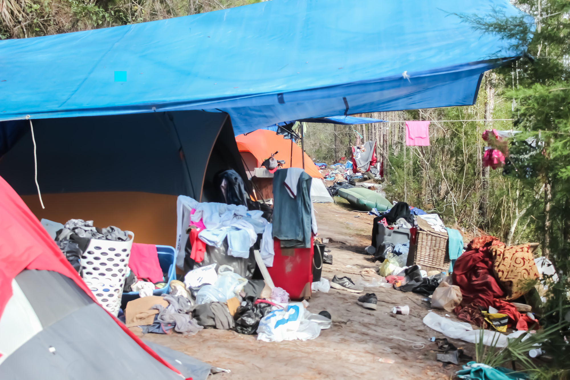 The homeless camp behind the Flagler County Public Library is covered in trash and human waste. Photo by Ray  Boone