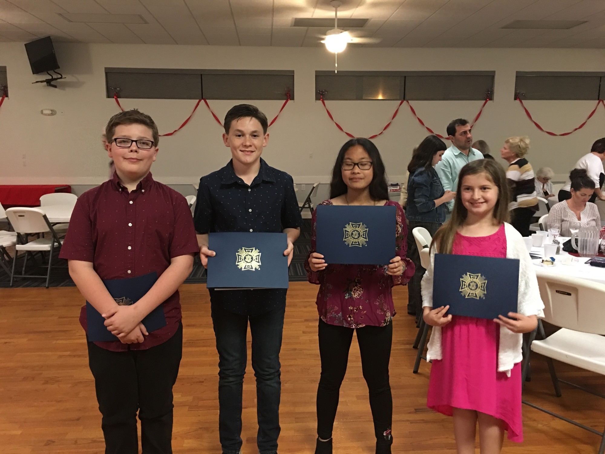 Jack Starrett, seventh grade; Carter Jensen, eighth grade; Mary Joyce Thomas, seventh grade; Katherine Thomas, sixth grade. Photo courtesy of FBCA