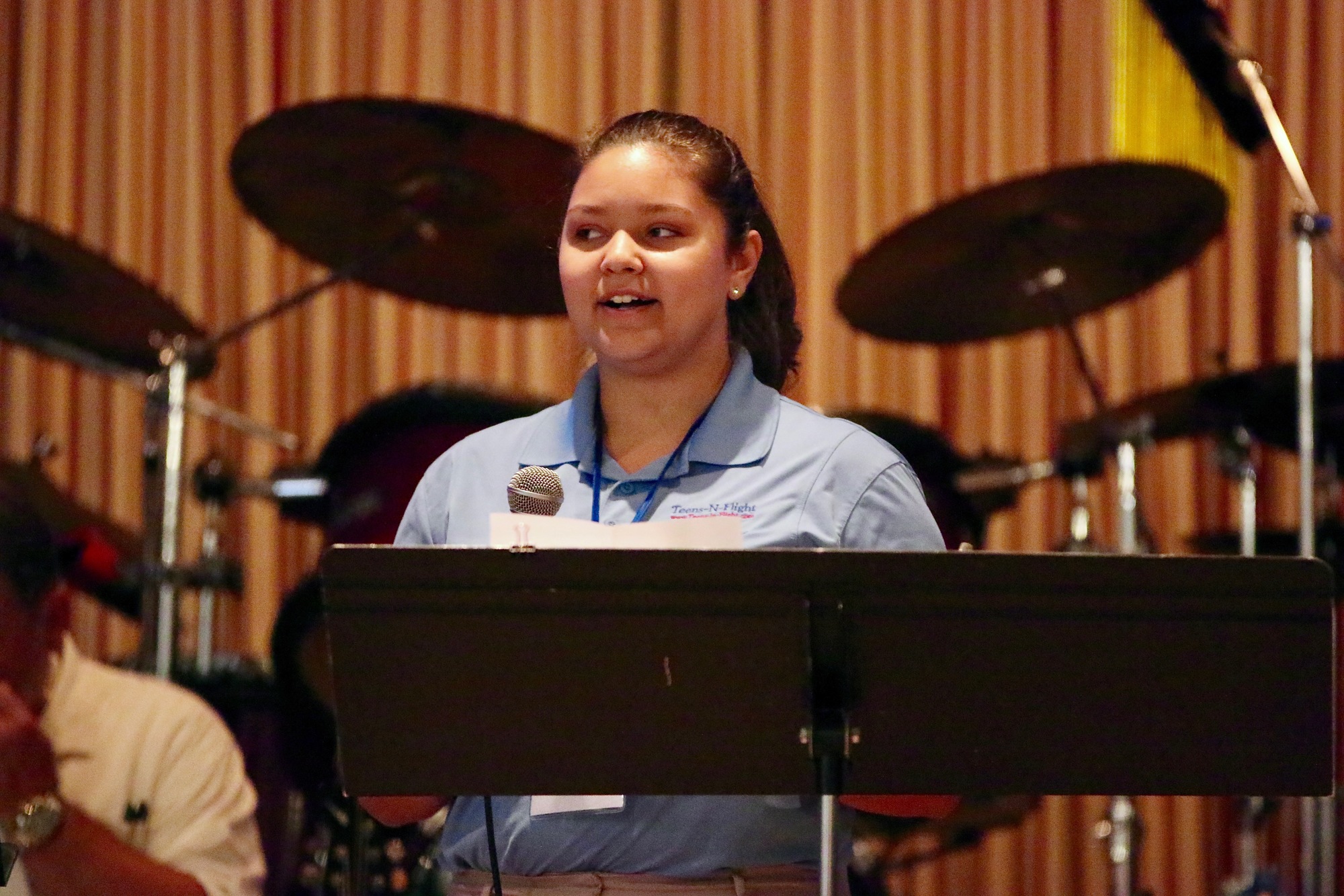 Teens-in-Flight student Carolyn Figueroa, 17 and a Flagler Palm Coast High School student dual-enrolled at Daytona State College, said she hopes to one day become an aeronautical science teacher. (Photo by Jonathan Simmons)