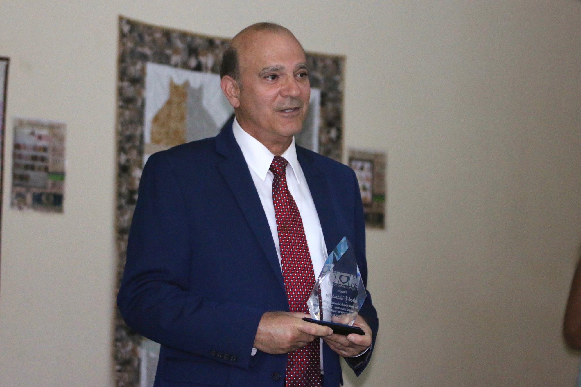 Flagler County Attorney Al Hadeed was recognized for his support of animal control's efforts to aid abused and neglected animals. (Photo by Jonathan Simmons)