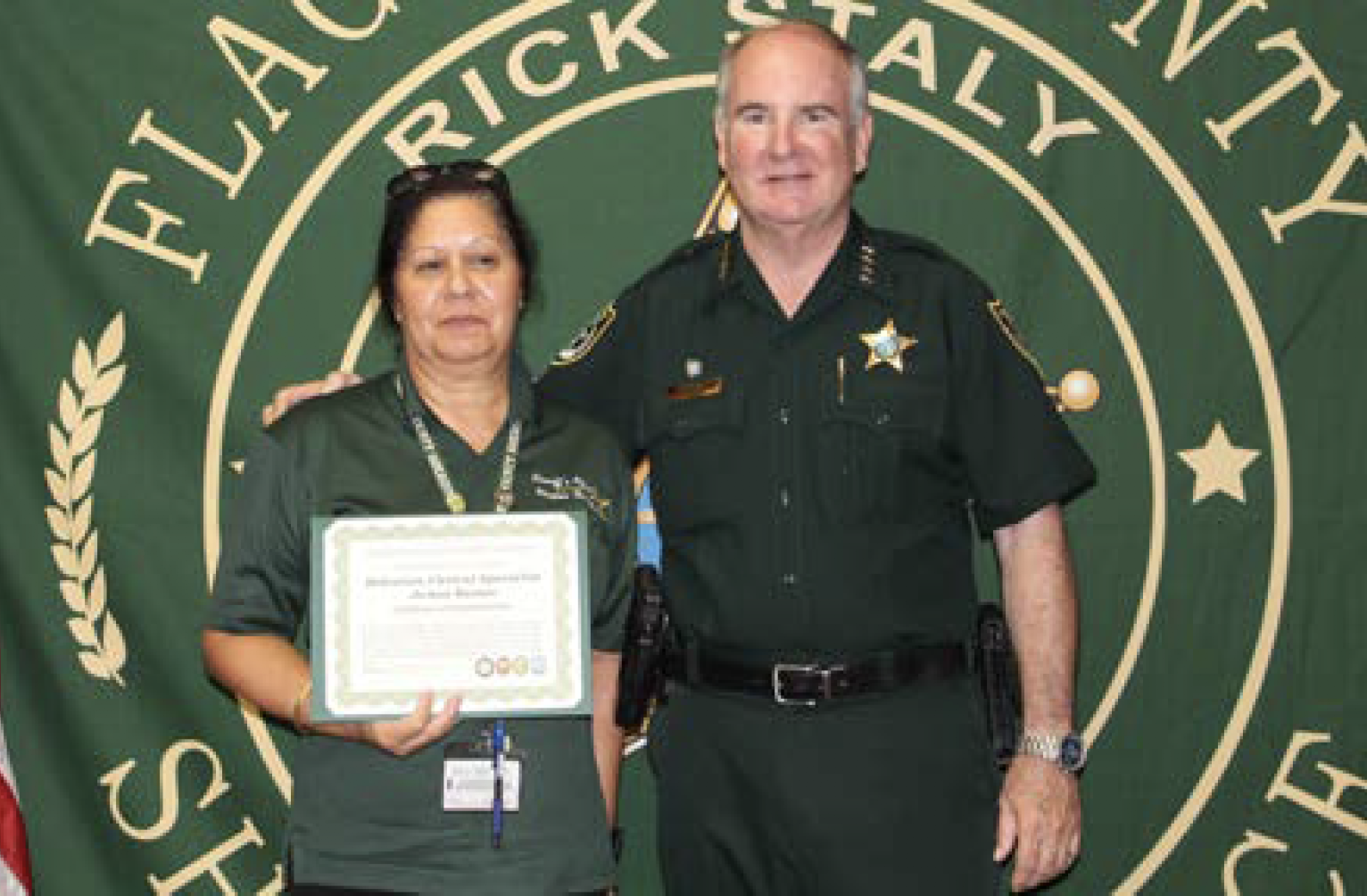 Jo-Ann Ramos and Sheriff Rick Staly (Photo courtesy of the FCSO)
