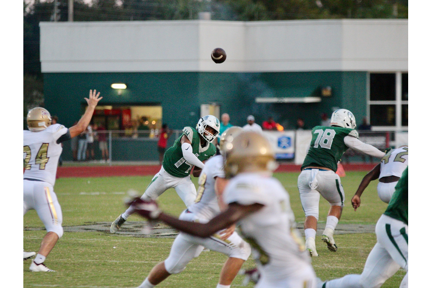 FPC quarterback Donovan Montoyo throws a pass against St. Augustine in 2018. File photo
