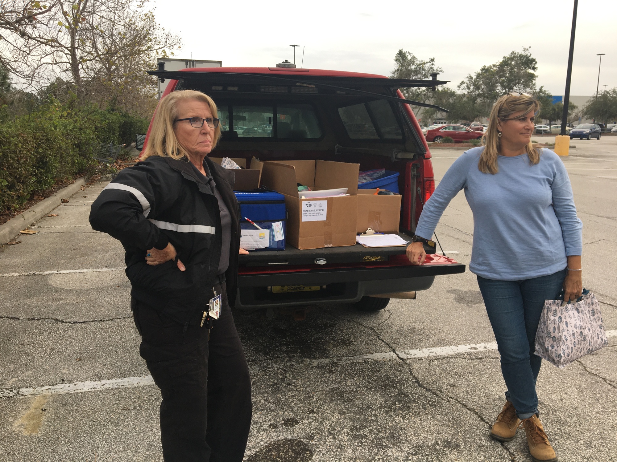 Caryn Prather and Jacki Lausier during a short break in the count. Photo by Joey Pellegrino