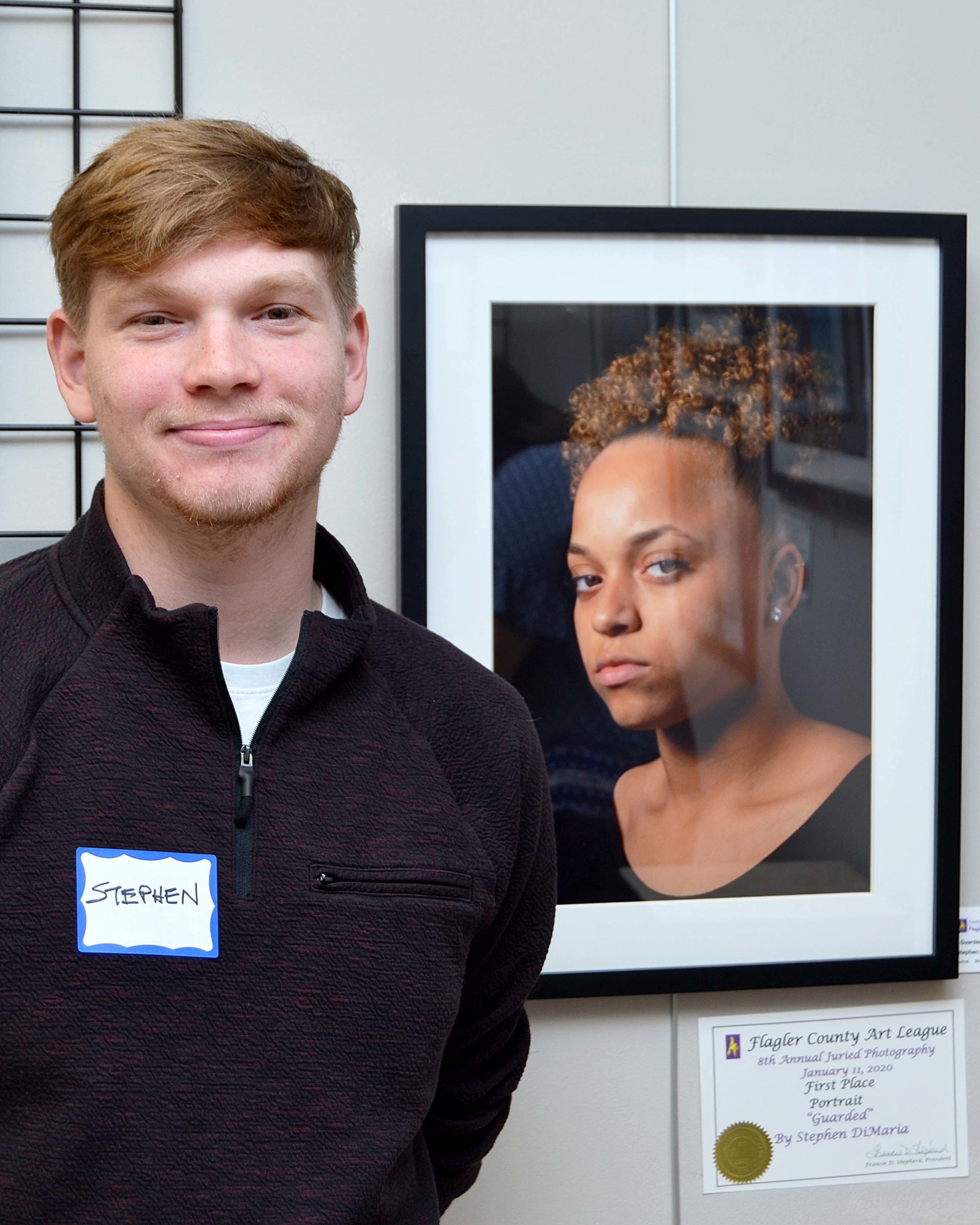 Steven DiMaria with his first place-winning portrait, 