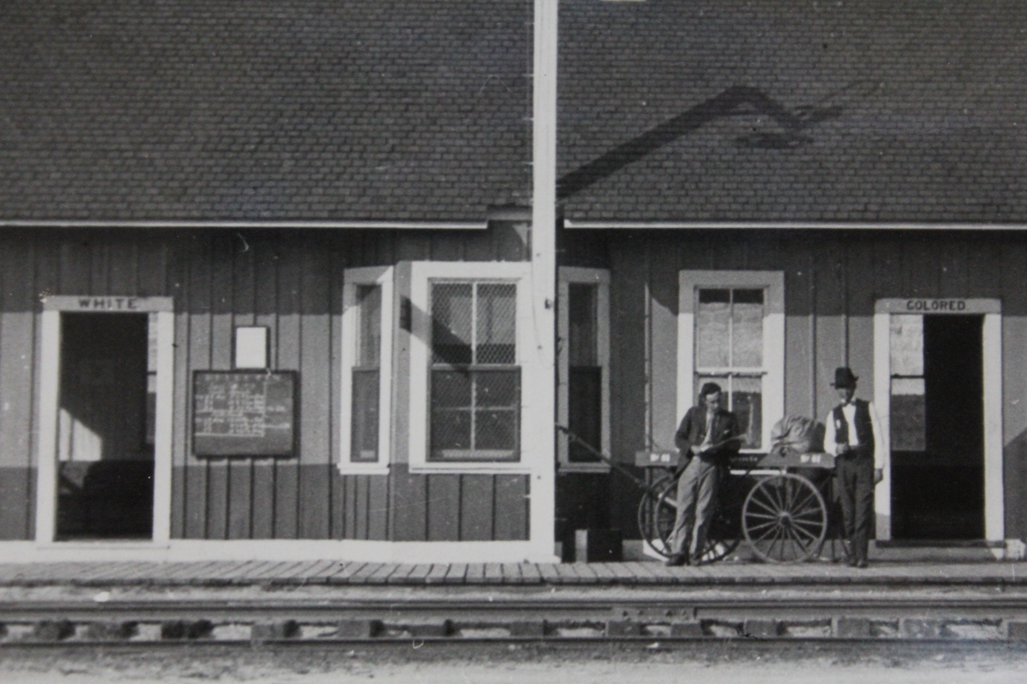 The segregated Bunnell Florida East Coast Railway Train Station, circa 1925. Courtesy of the Flagler County Historical Society