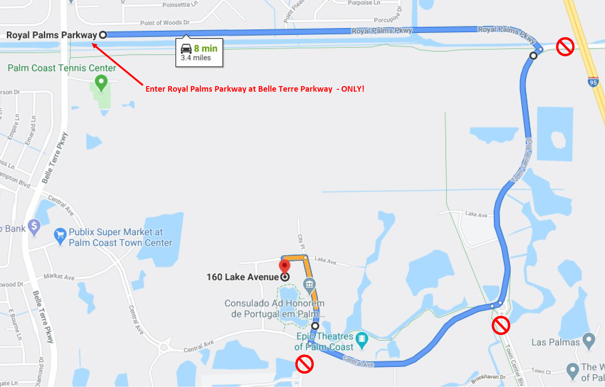 The traffic flow pattern for food distribution on May 2 at the City Hall location. Image courtesy of the city of Palm Coast