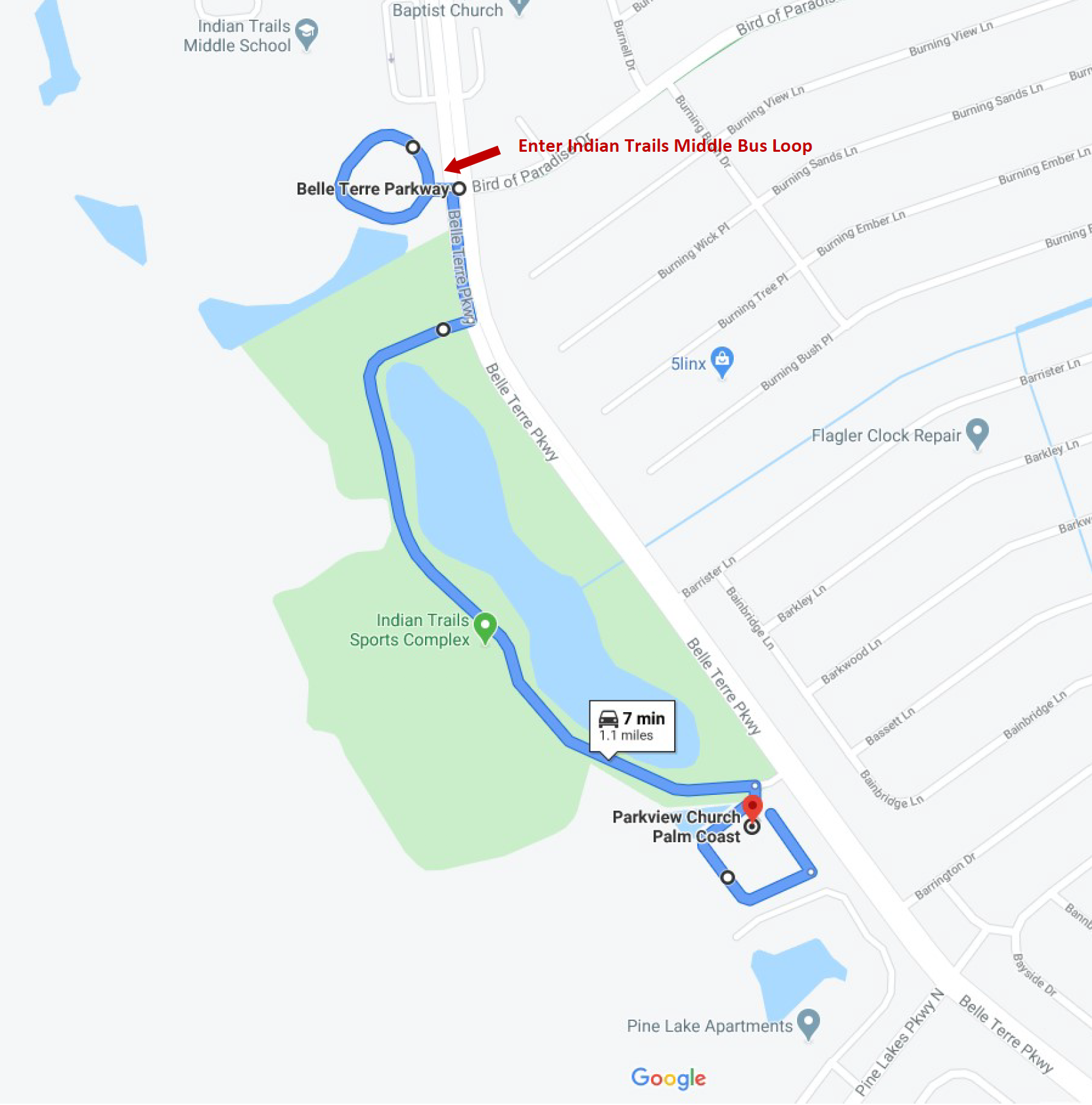 Traffic plan: Parkview Church location
