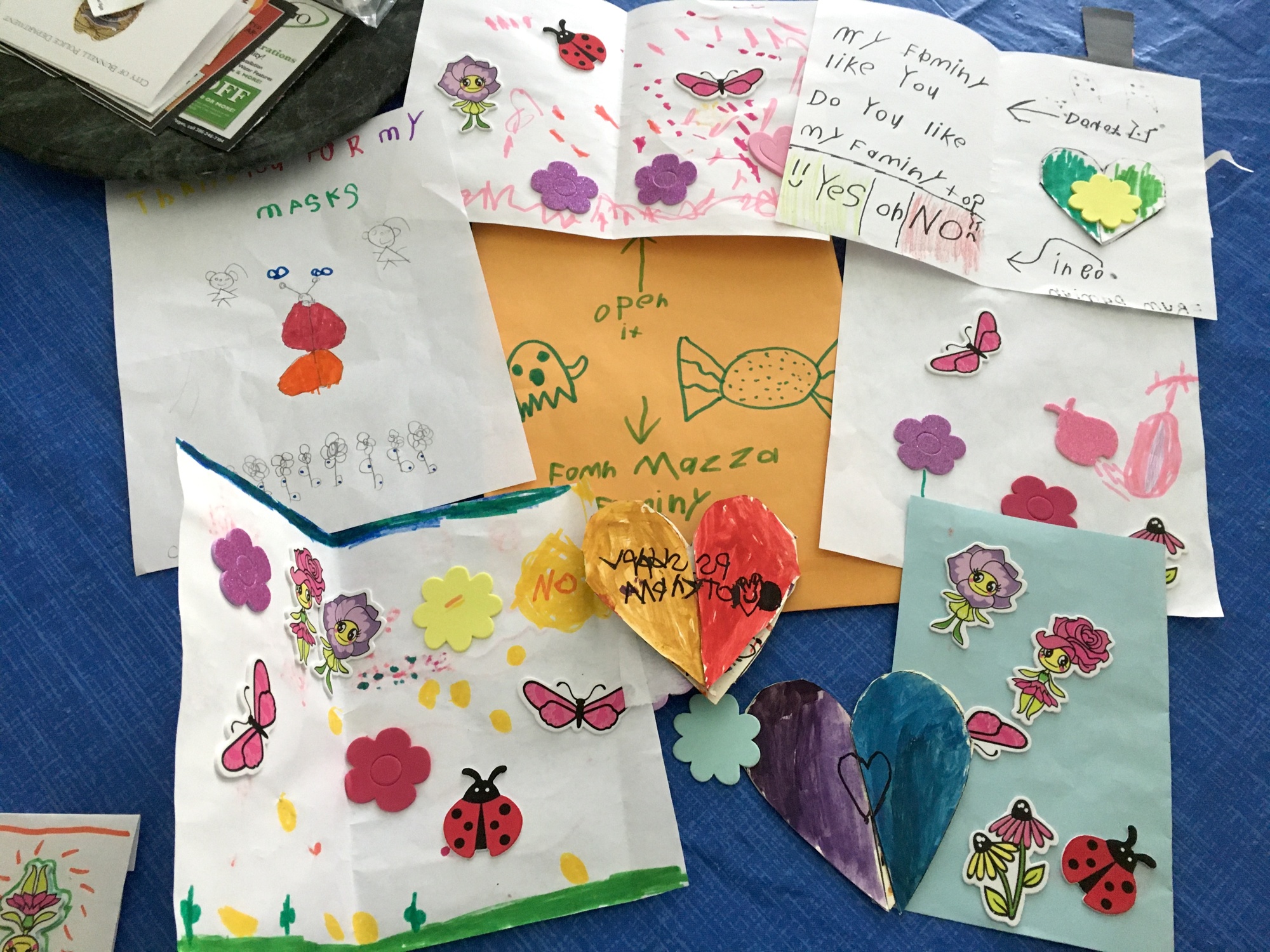 Mary Lew Renninger received cards from children thanking her for making masks. Courtesy photos