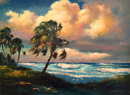 An example of art by the Highwaymen, found at http://highwaymenartspecialists.com/.