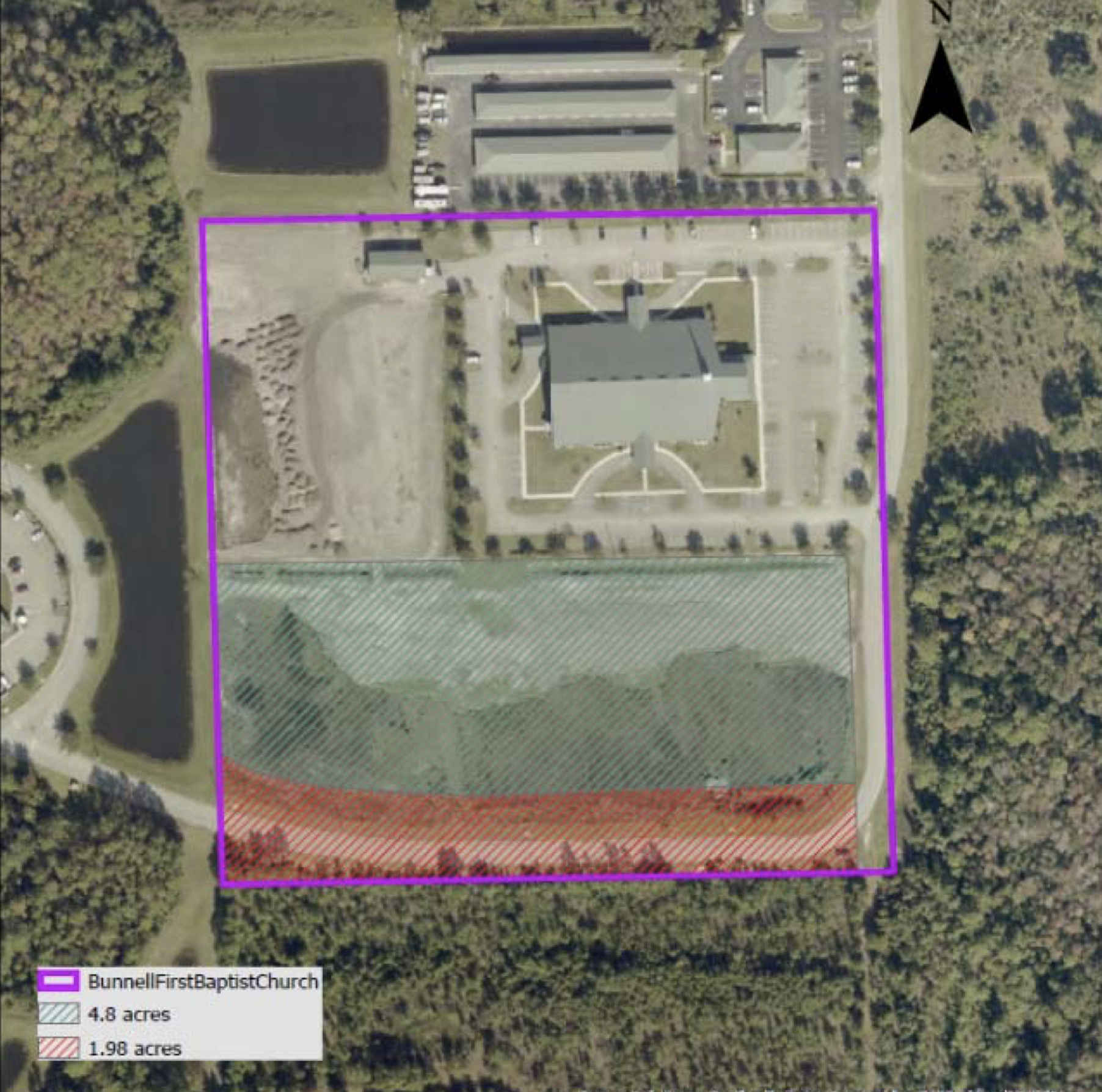 The future library site, shaded in green. Image courtesy of the Flagler County government