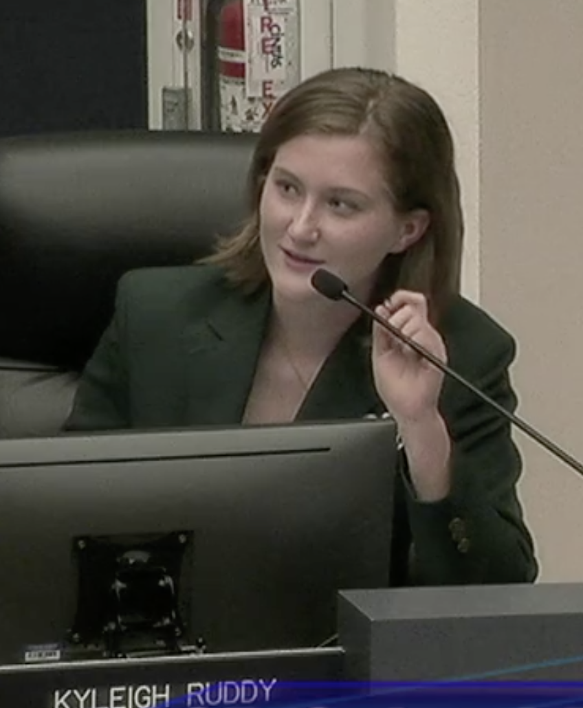 Kyleigh Ruddy was seated as a student board member on the School Board Sept. 15, representing Flagler Palm Coast High School. Image from meeting livestream