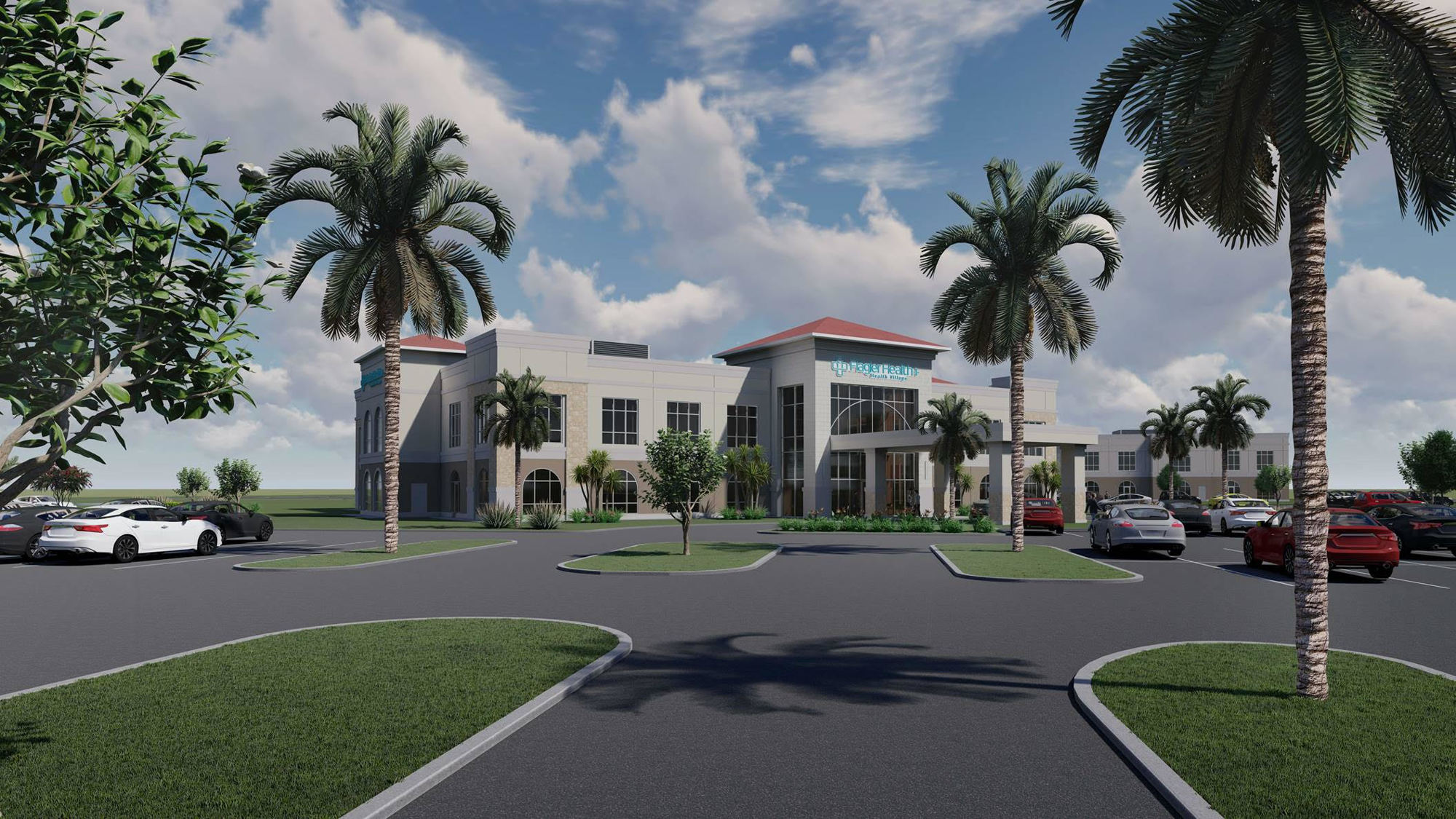 A rendering of the Flagler Health+ building, coming to the southeast corner of Belle Terre Parkway and Matanzas Woods Parkway.