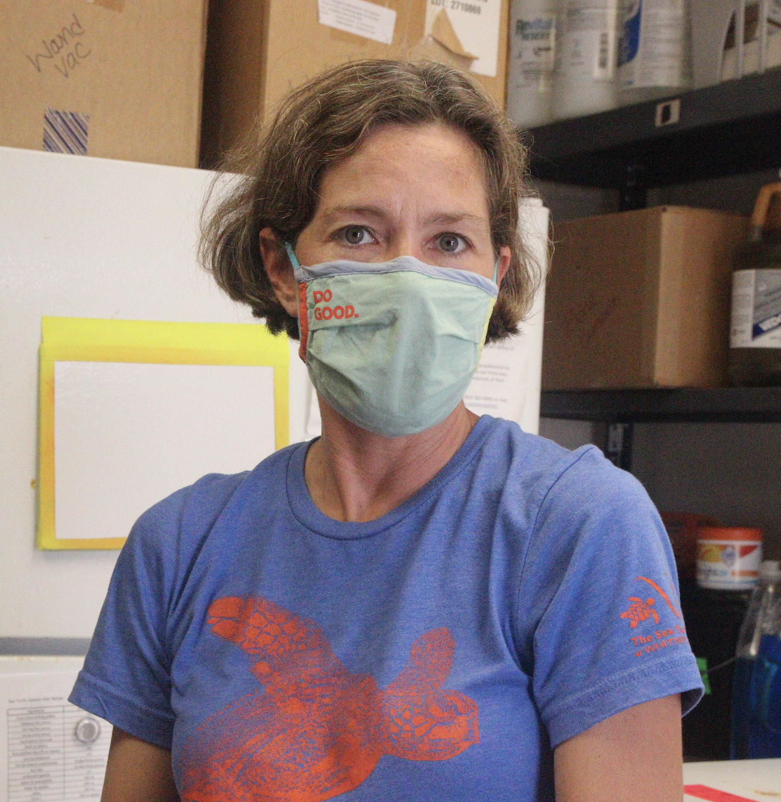 Catherine Eastman, the sea turtle program manager at the UF Whitney Laboratory’s Sea Turtle Hospital