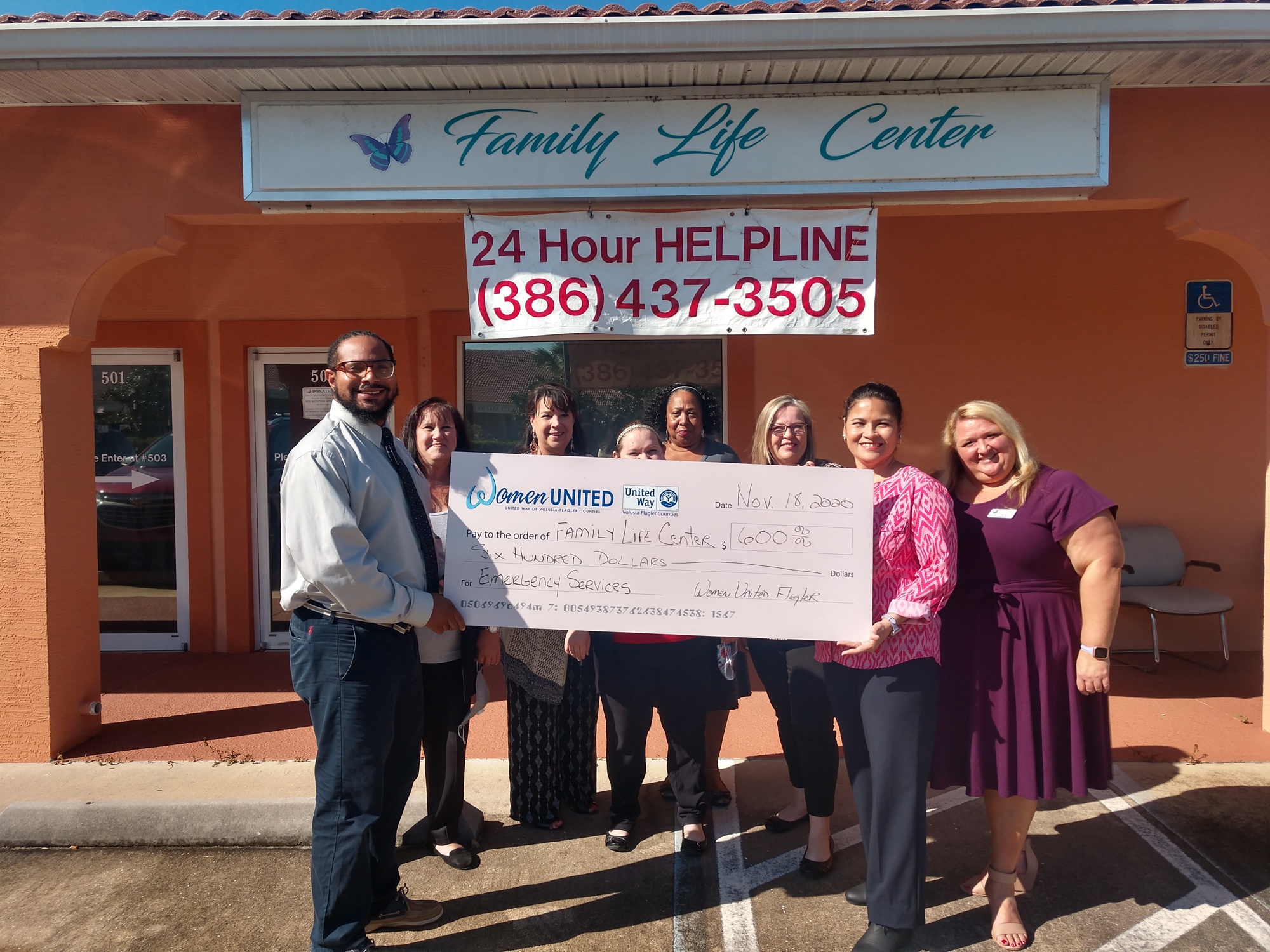 The Family Life Center staff receiving their grant check. Courtesy photo.